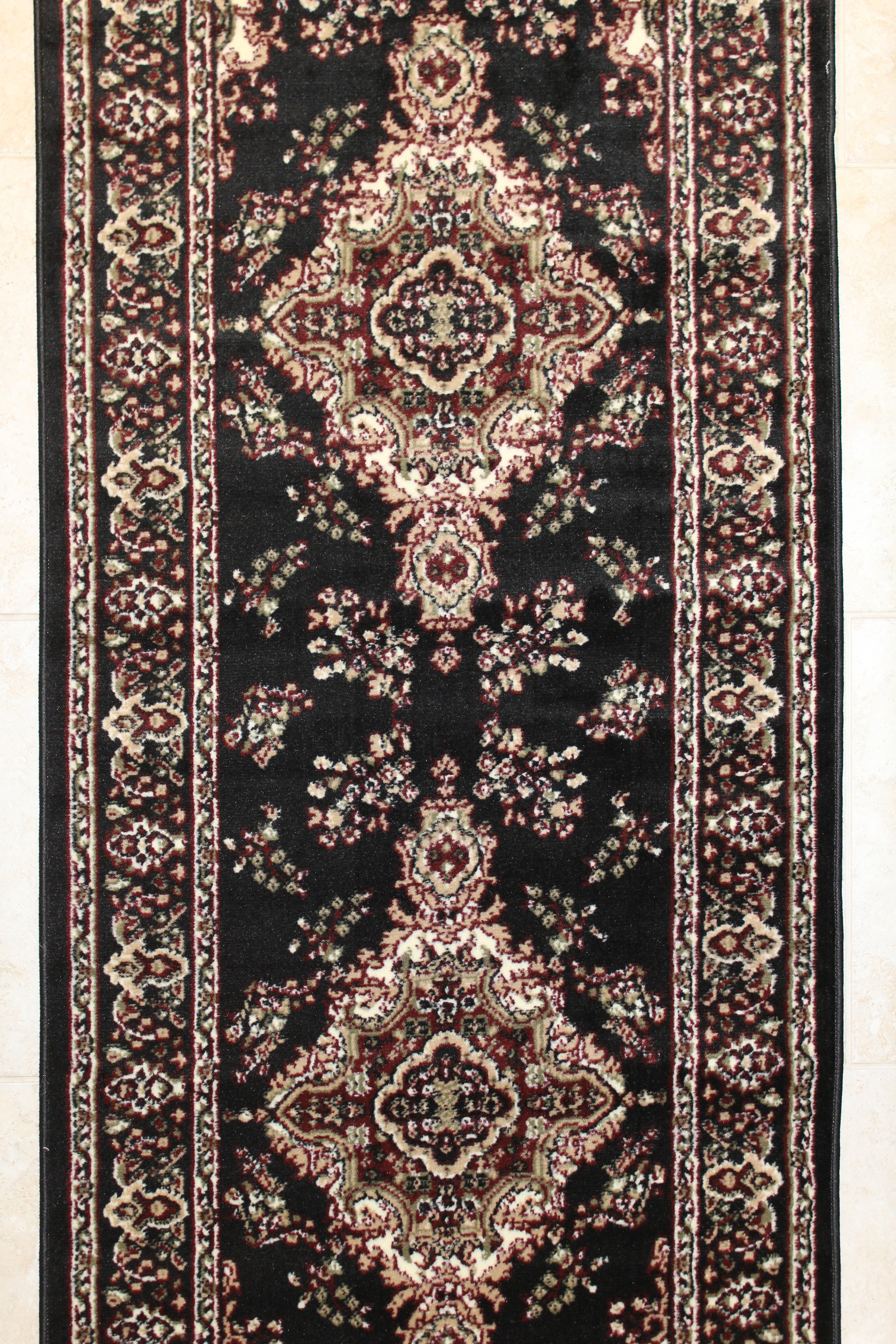 Stevens Oriental Classic Black/Beige Indoor Area Rug