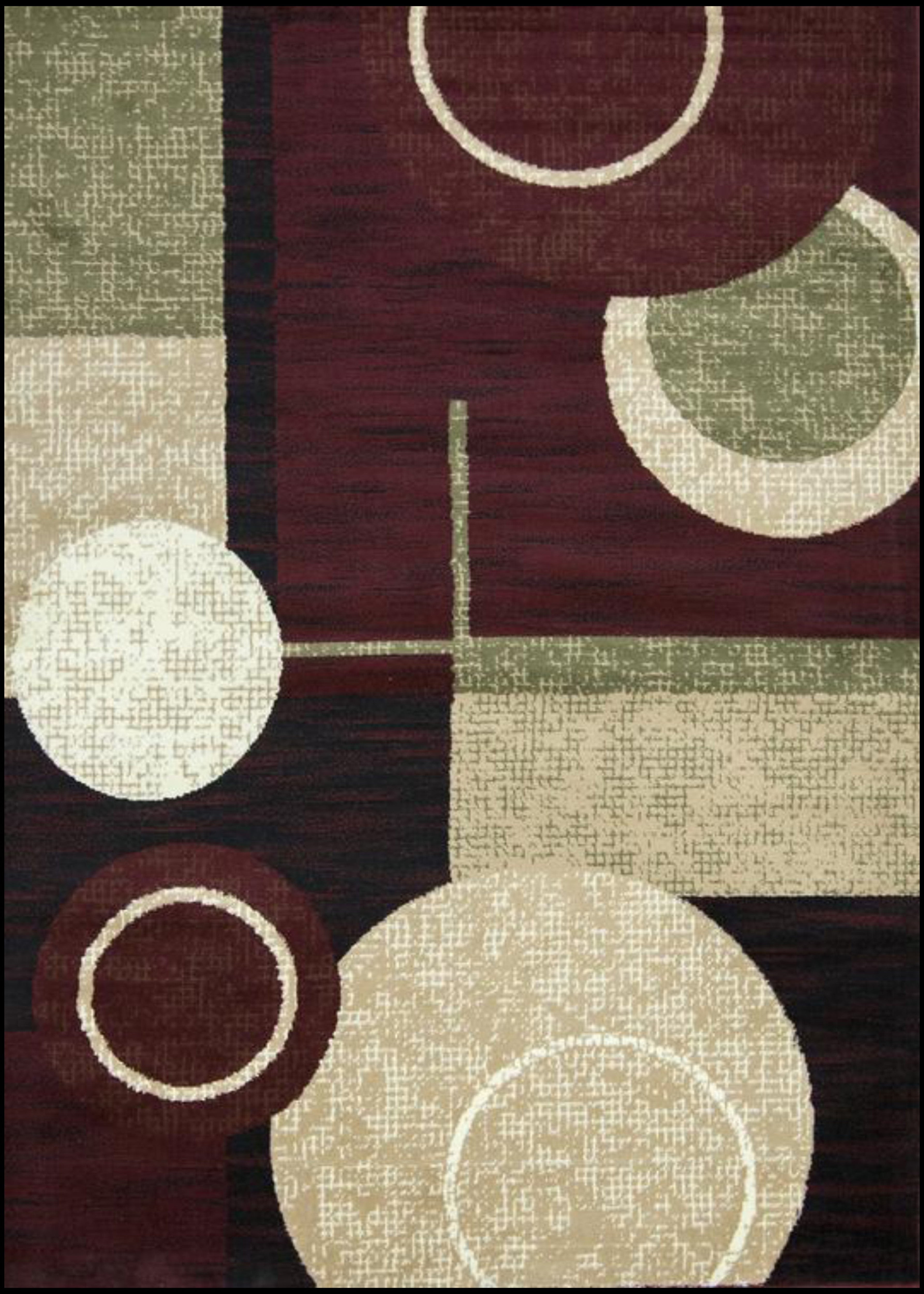 Cylindrical Maroon/Green Area Rug