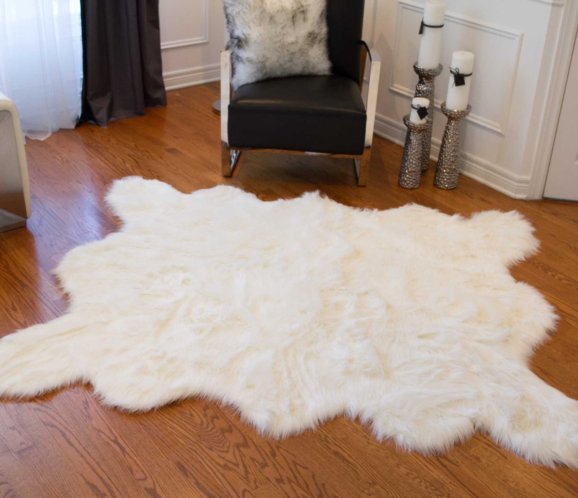 Off White Animal Print Area Rug