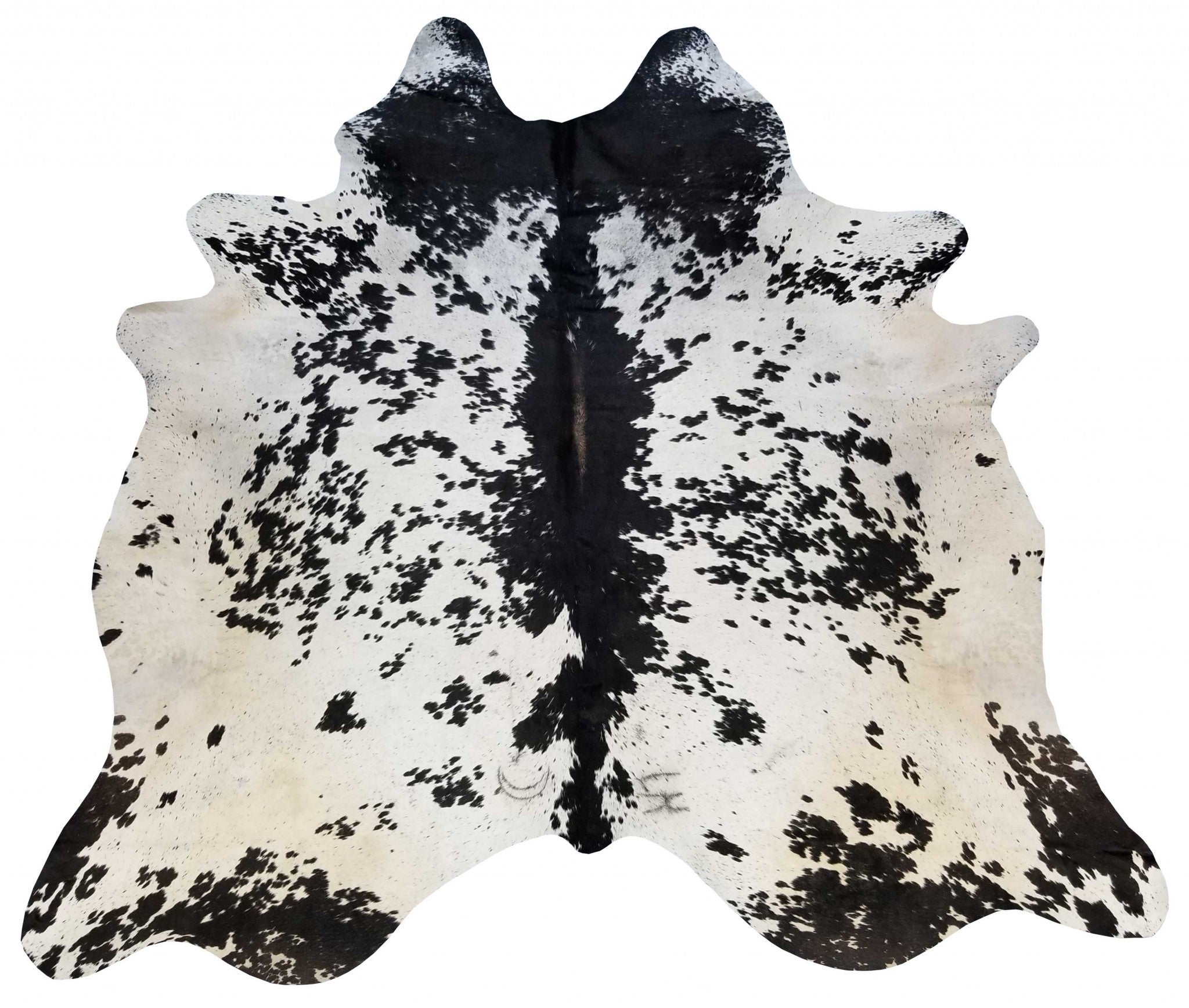 6.5 Ft Black And White Brindled Cowhide Rug