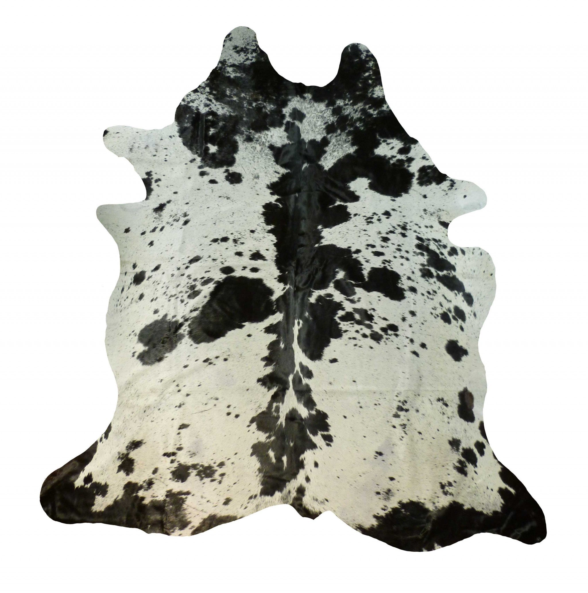 6.5 Ft Black And White Brindled Cowhide Rug