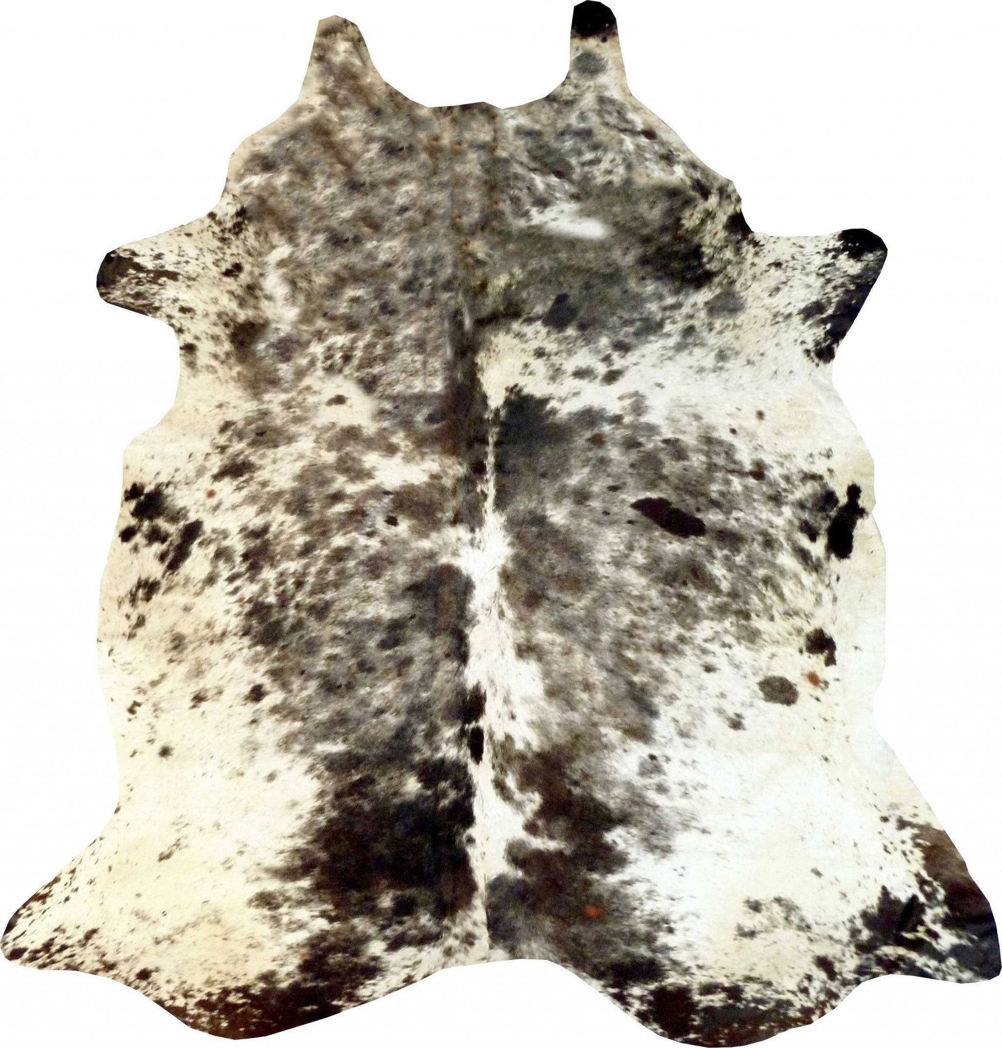6.5 Ft Black And White Brindled Cowhide Rug