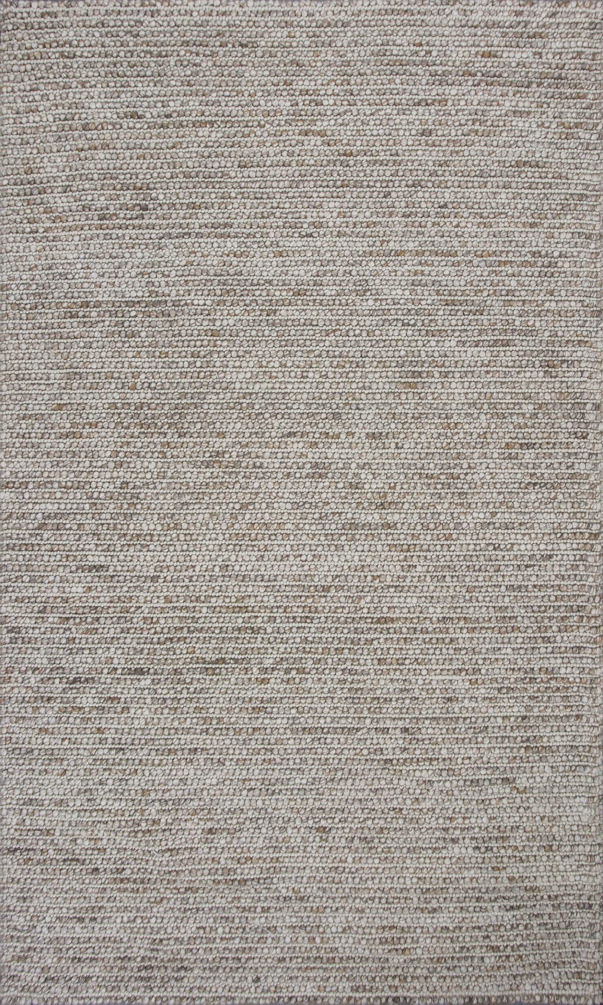 5' X 7' Natural Wool Boucle Berber Style Area Rug