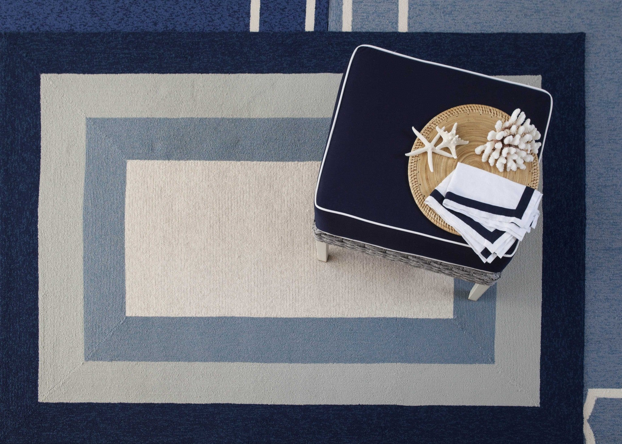 6' X 9' Uv Treated Polypropylene Slate Or Navy Area Rug