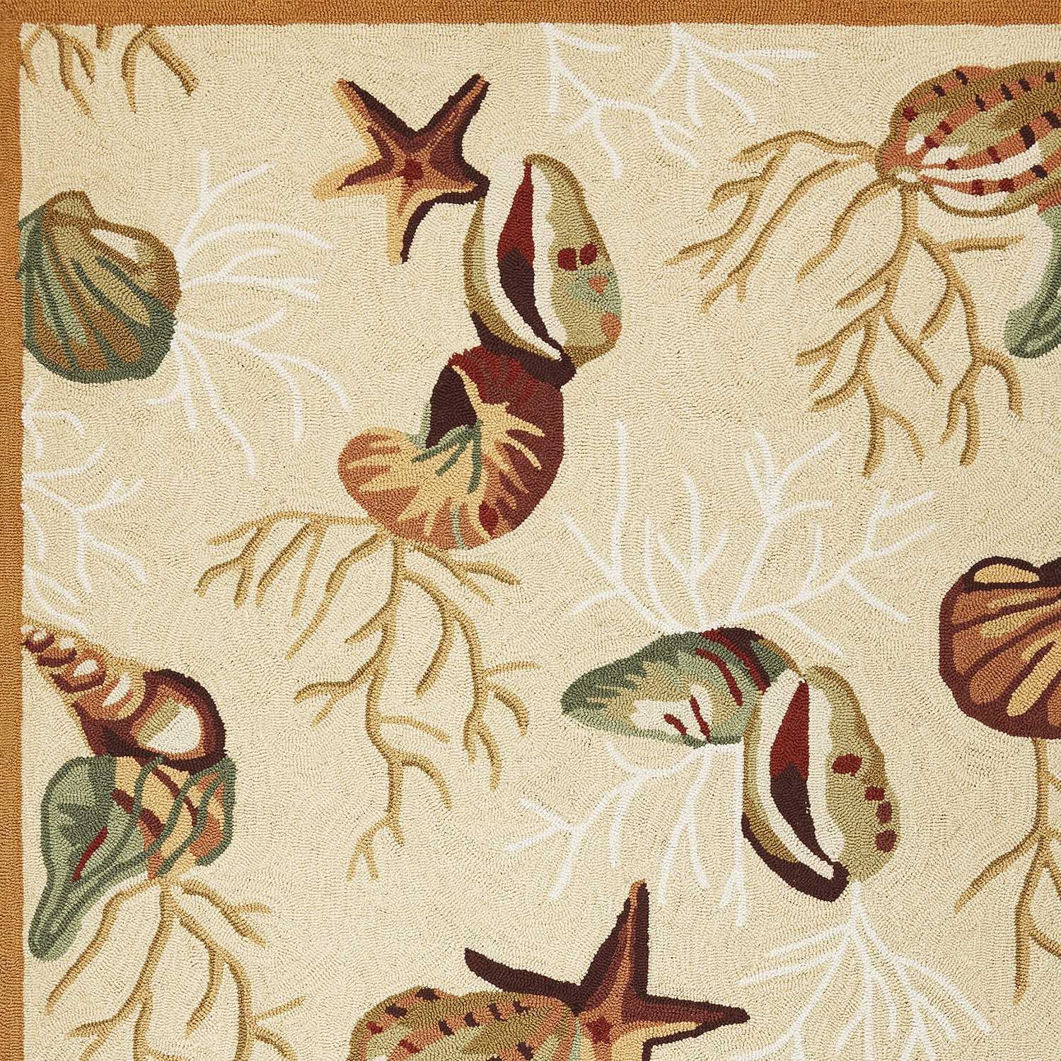 7' X 9' Polyester Beige Area Rug