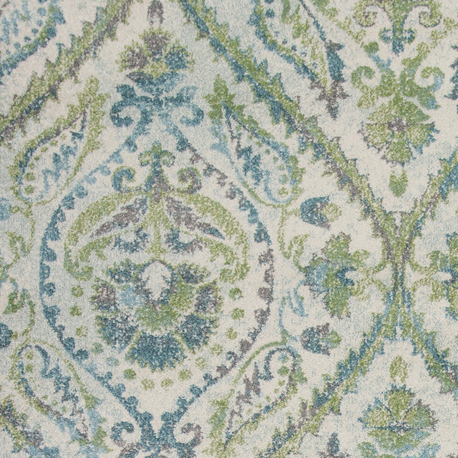 7' X 10' Polypropylene Ivory Or Teal Area Rug