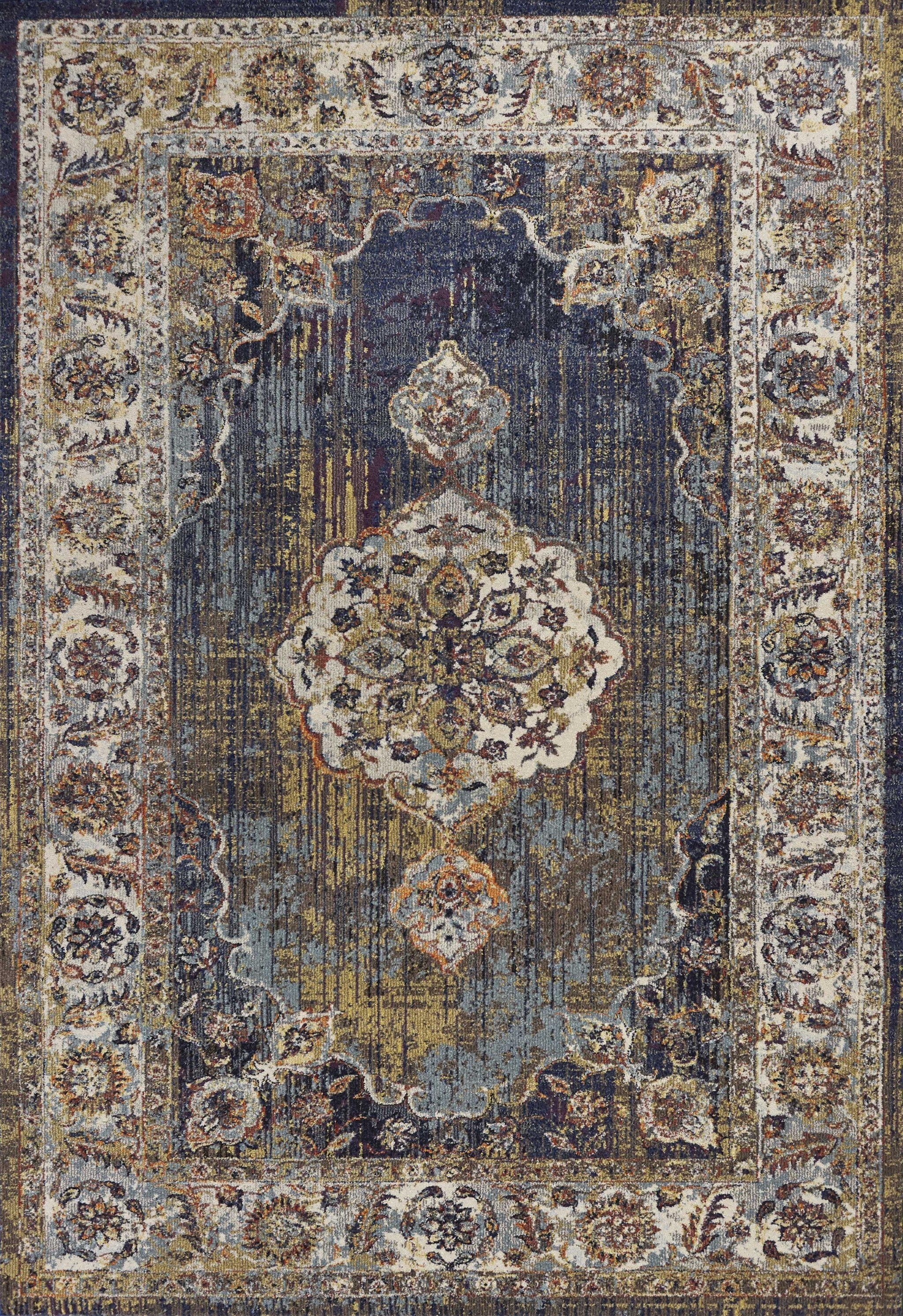 7' X 10' Polypropylene Navy Area Rug
