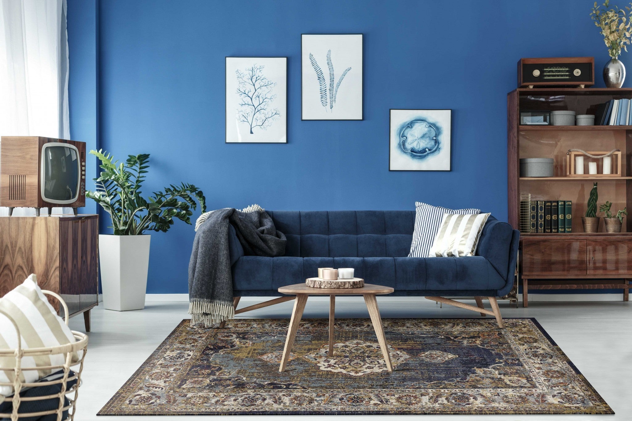 7' X 10' Polypropylene Navy Area Rug