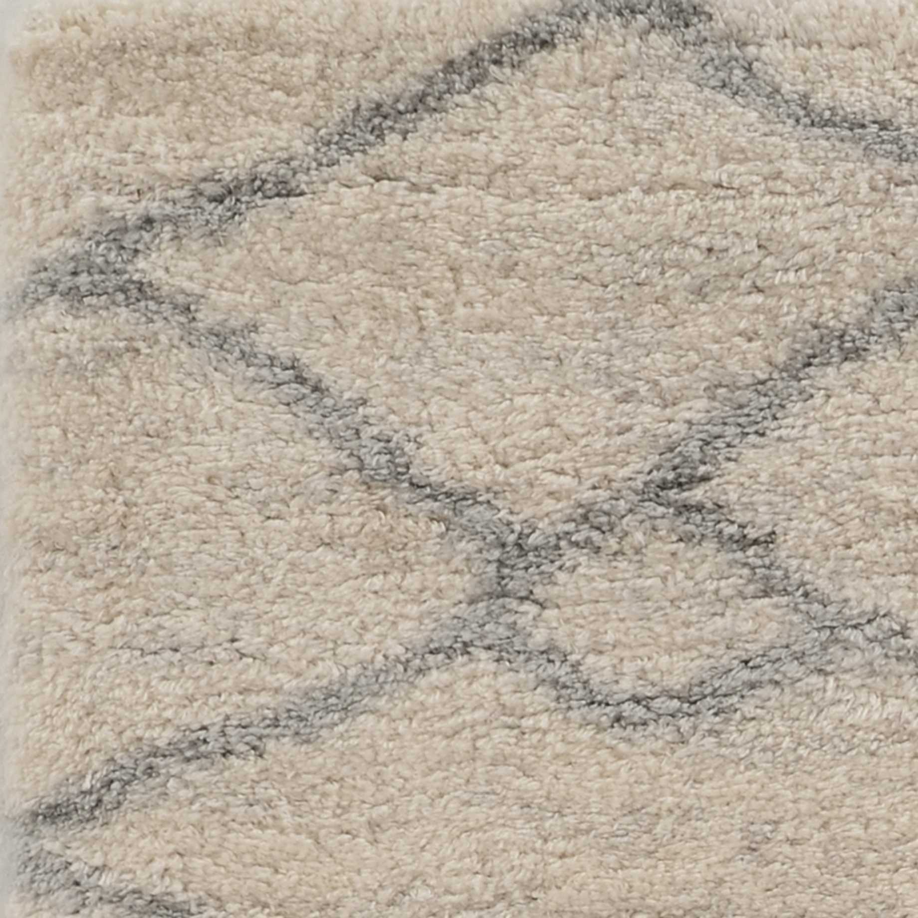 9'X13' Ivory Grey Machine Woven Chain Link Indoor Area Rug