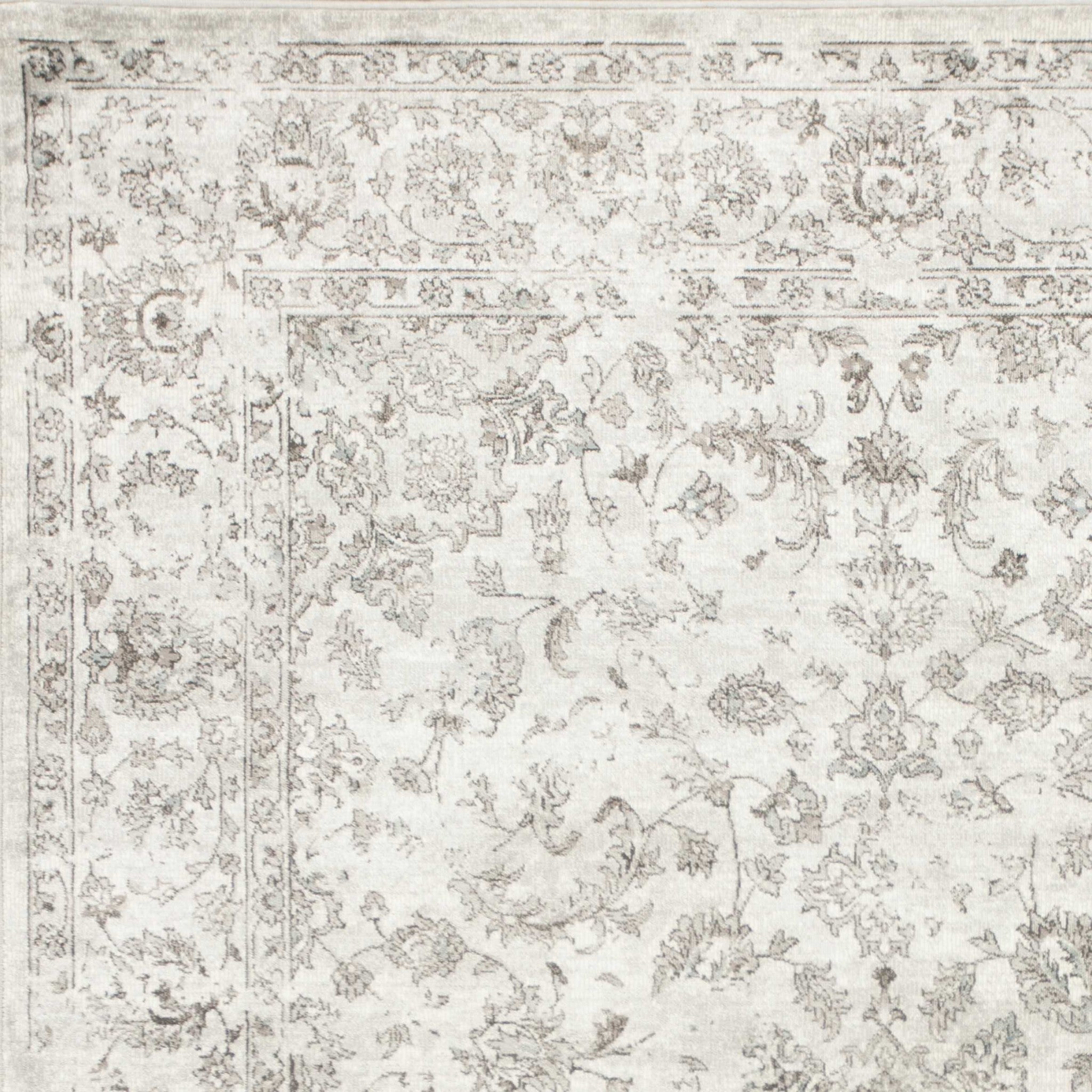 7' X 11' Viscose Silver Area Rug
