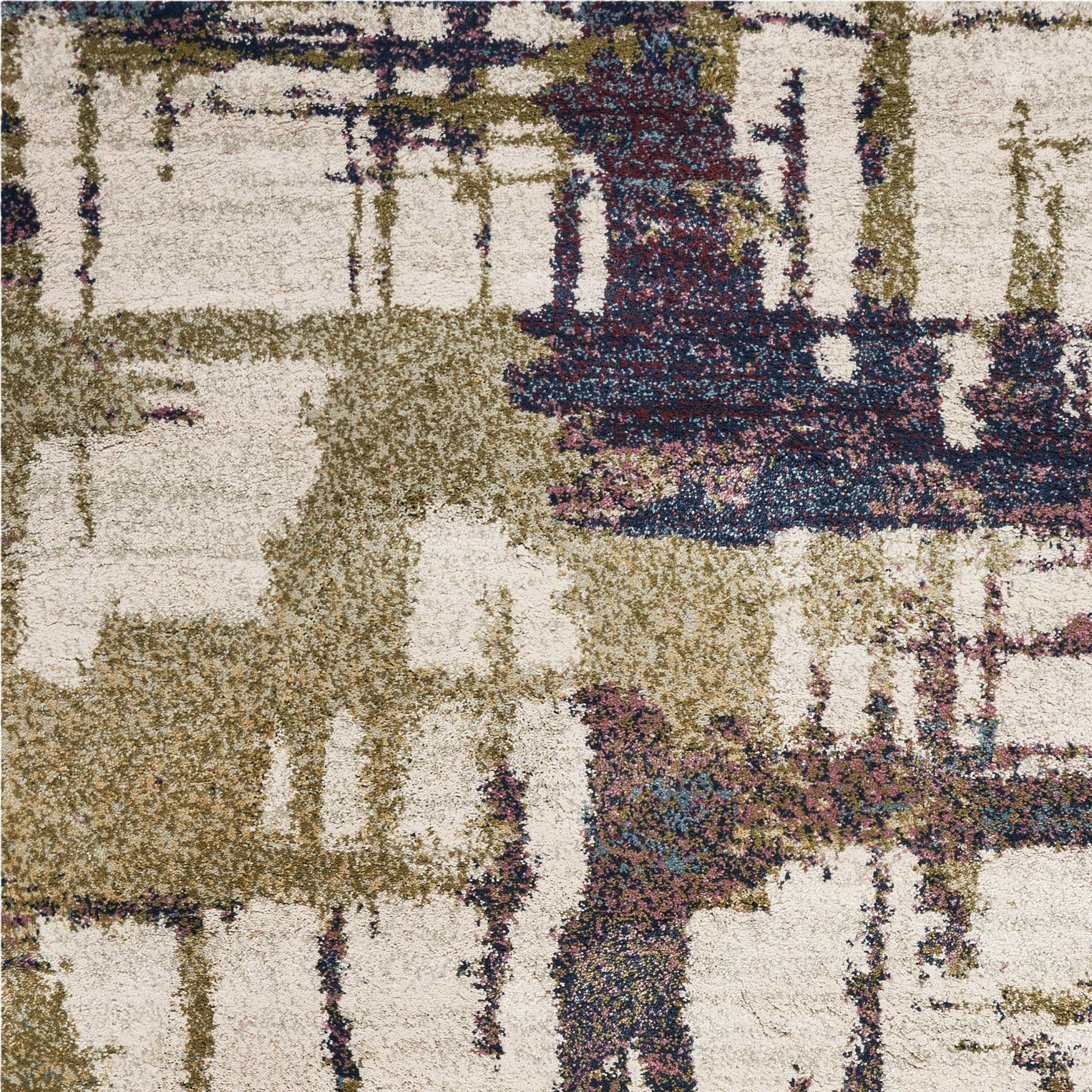 9'X13' Ivory Machine Woven Abstract Splatter Indoor Area Rug