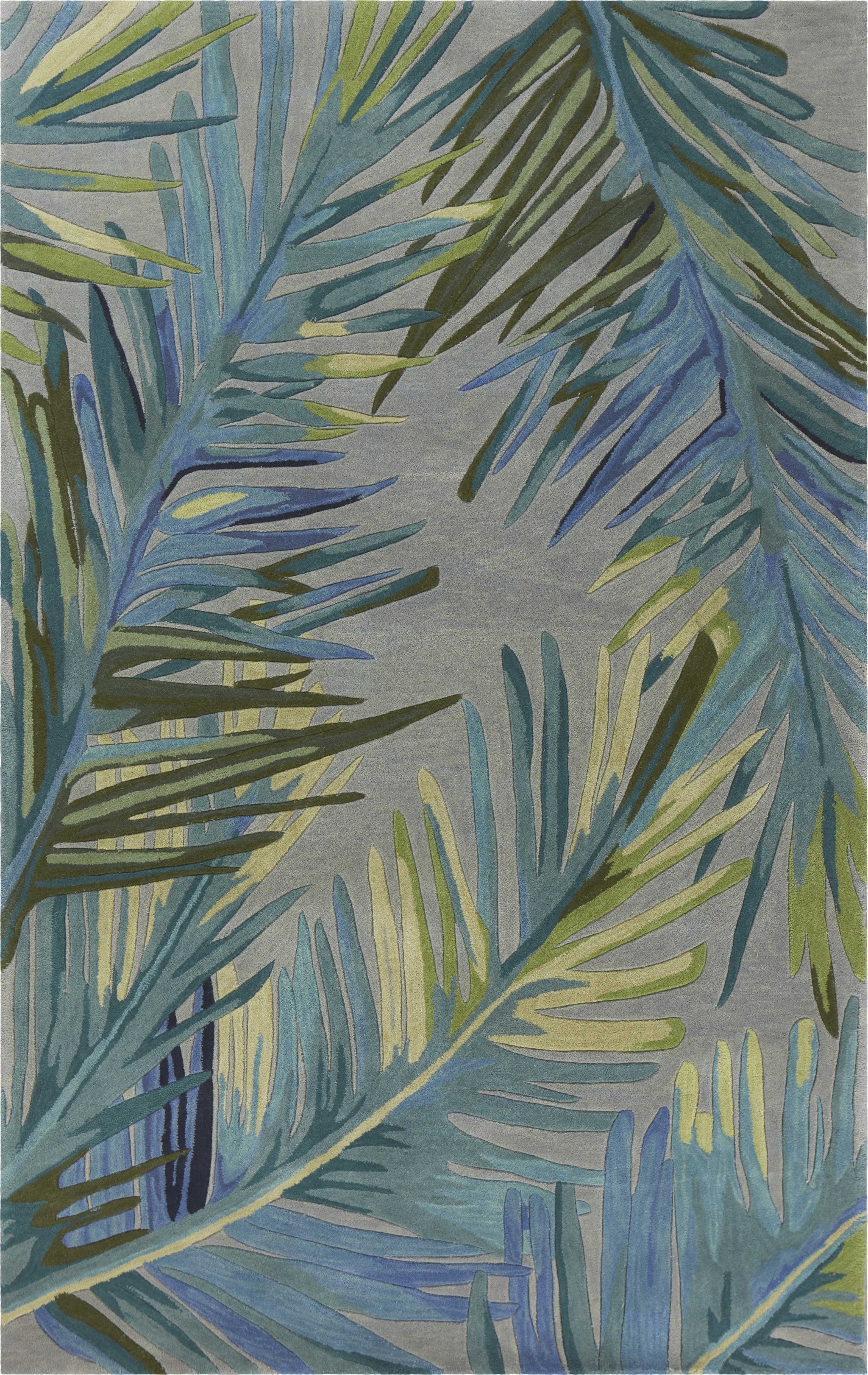 7' X 9' Wool Grey Or Blue Area Rug