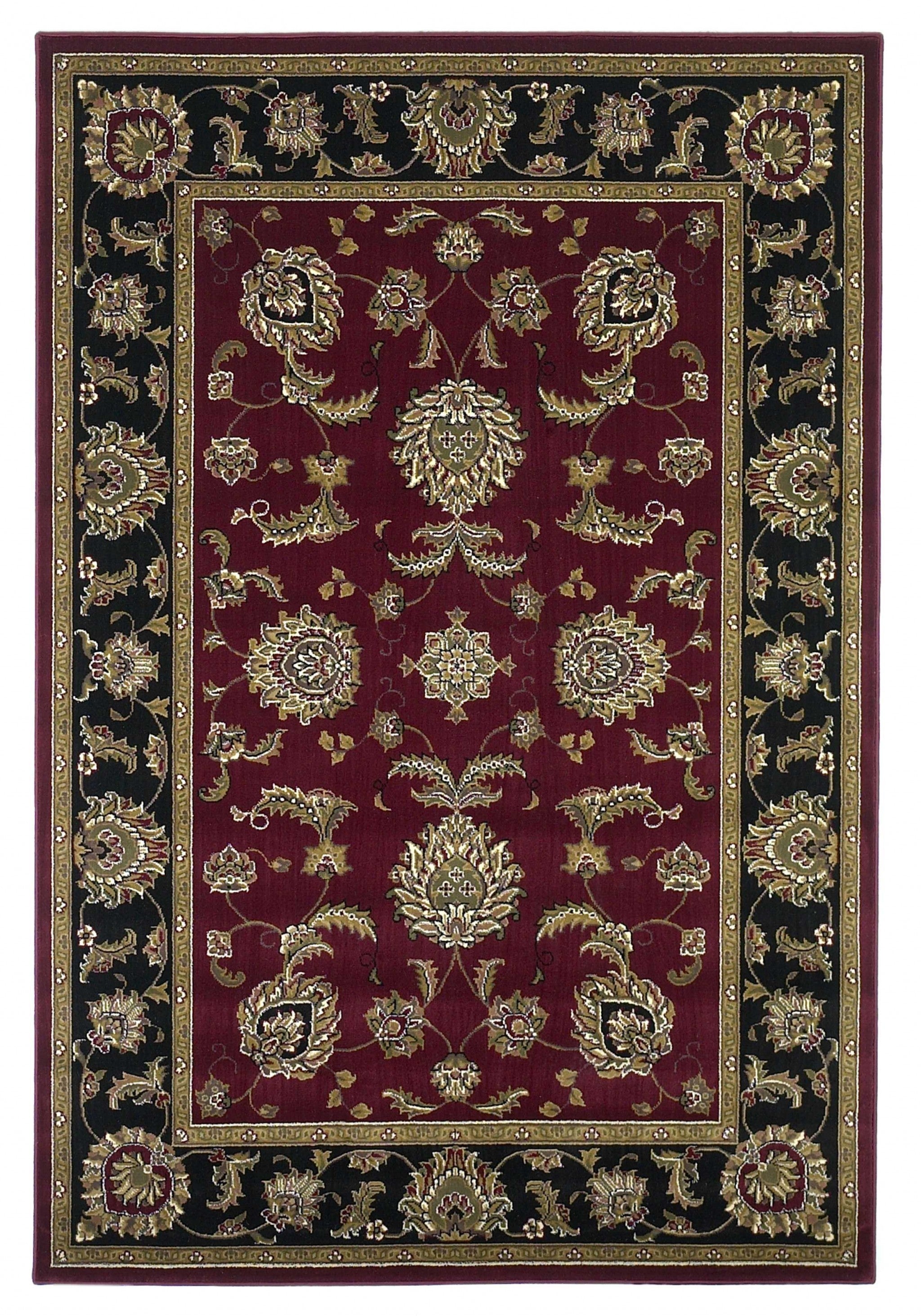 9' X 13' Polypropylene Red Or Black Area Rug