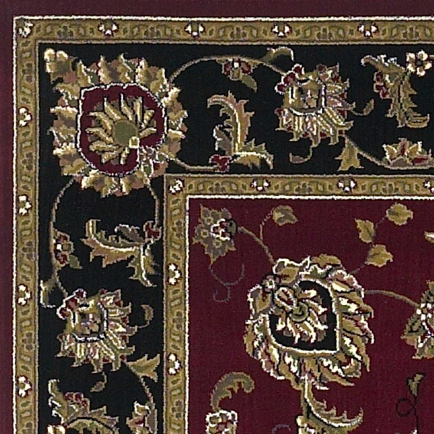 9' X 13' Polypropylene Red Or Black Area Rug