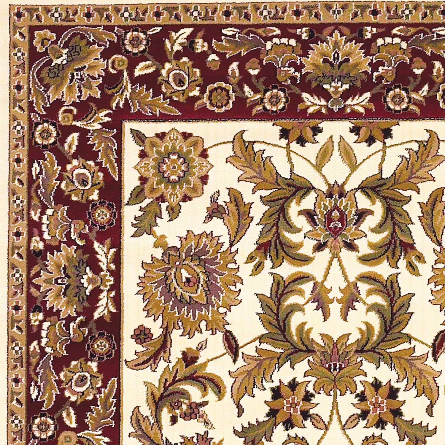 9' X 13' Polypropylene Ivory Or Red Area Rug
