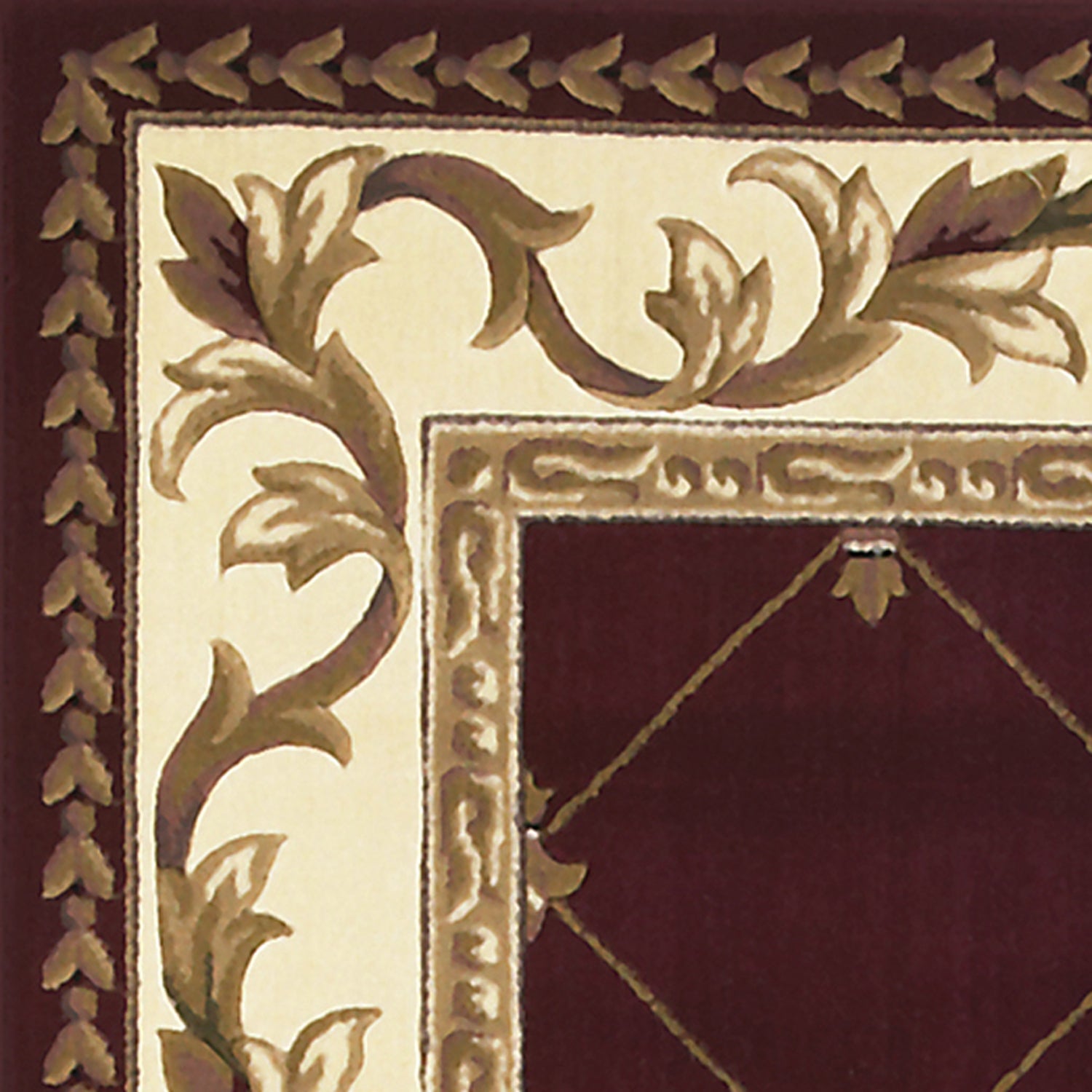 10'X13' Red Machine Woven Fleur De Lis Indoor Area Rug