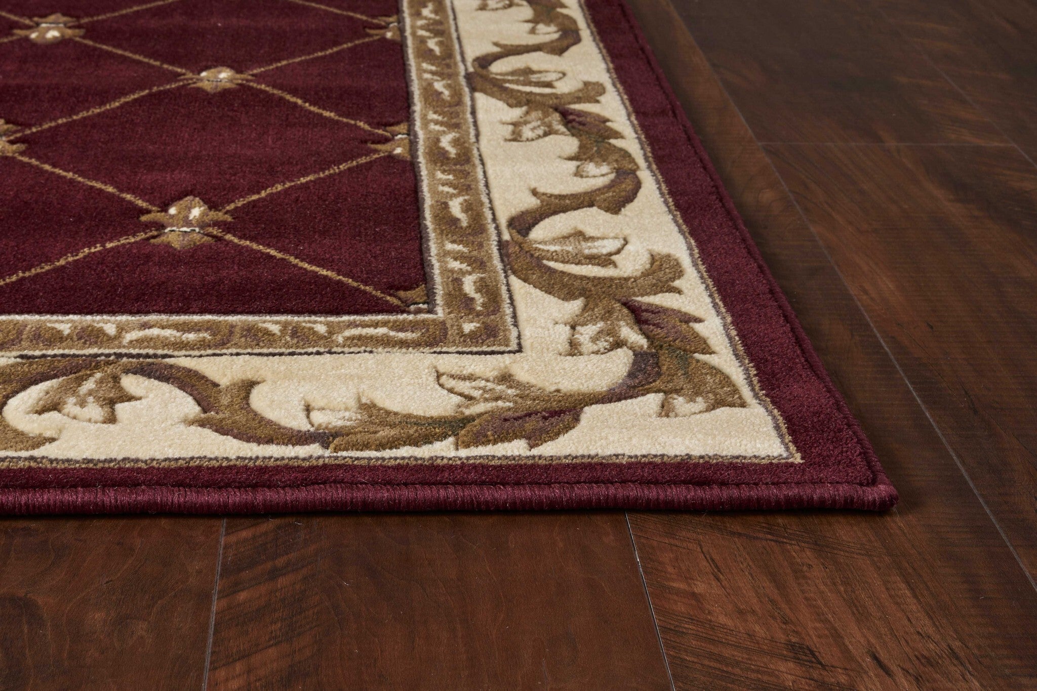 10'X13' Red Machine Woven Fleur De Lis Indoor Area Rug