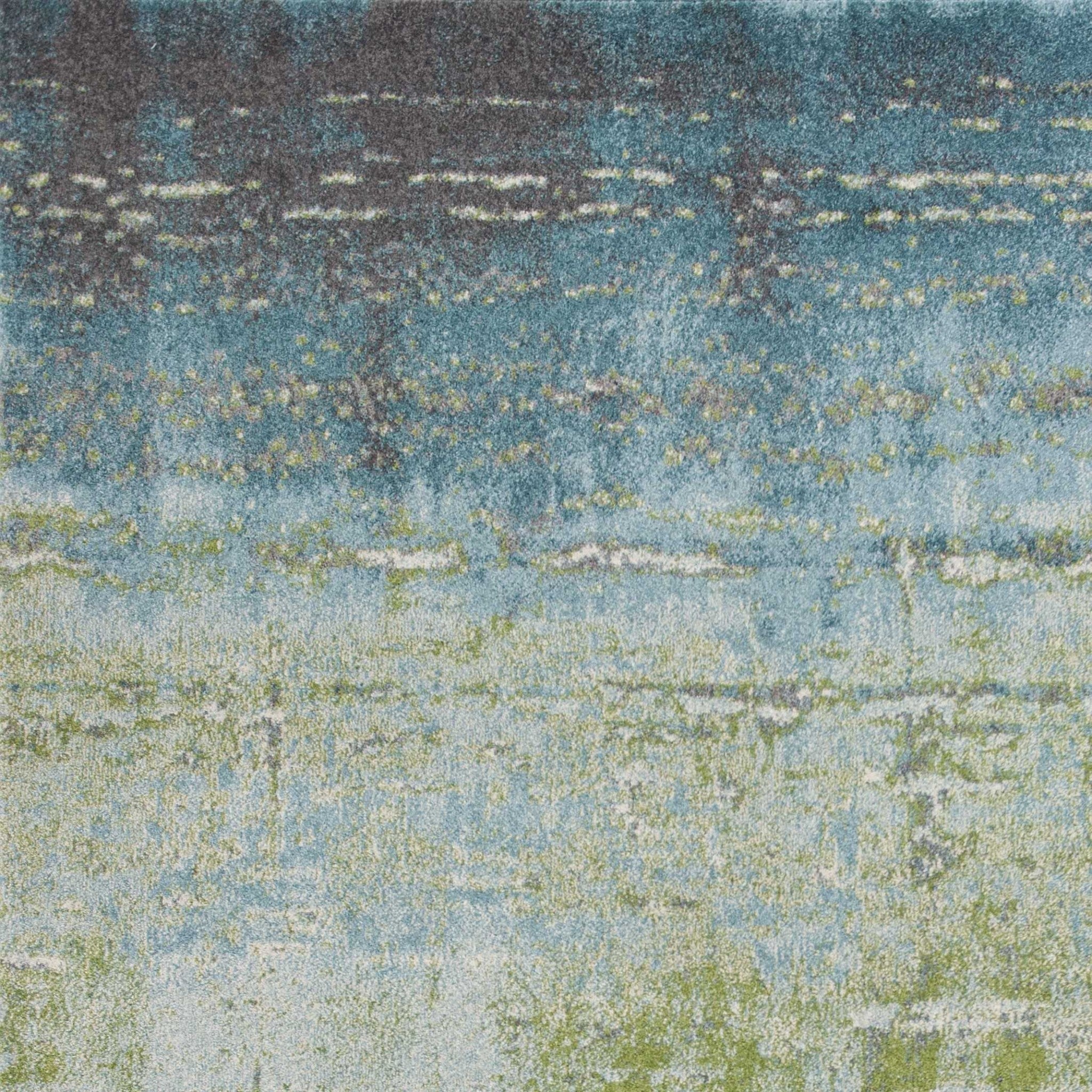 9' X 13' Polypropylene Blue Or Green Area Rug