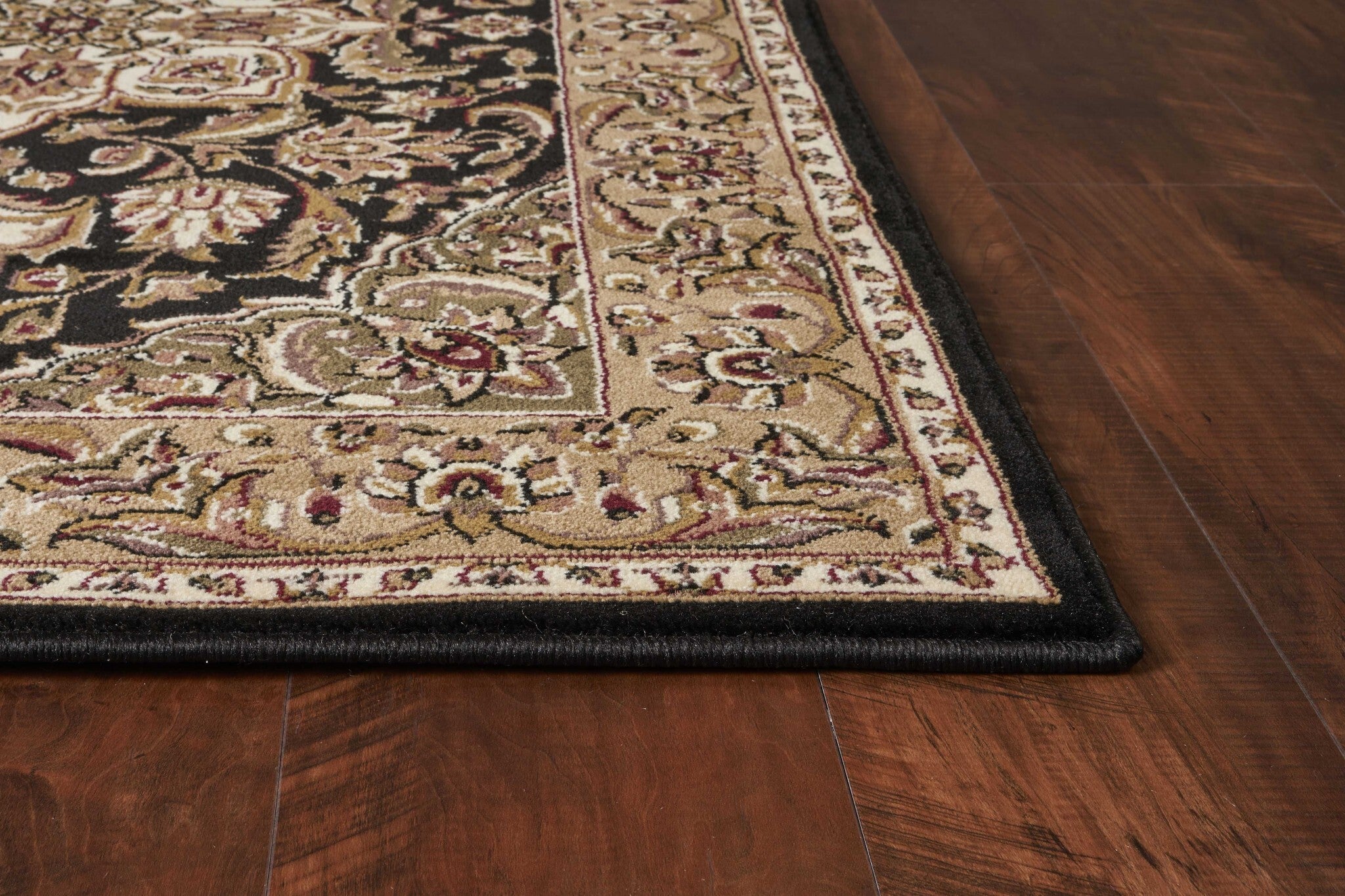 5' X 8' Black Or Beige Medallion Bordered Area Rug