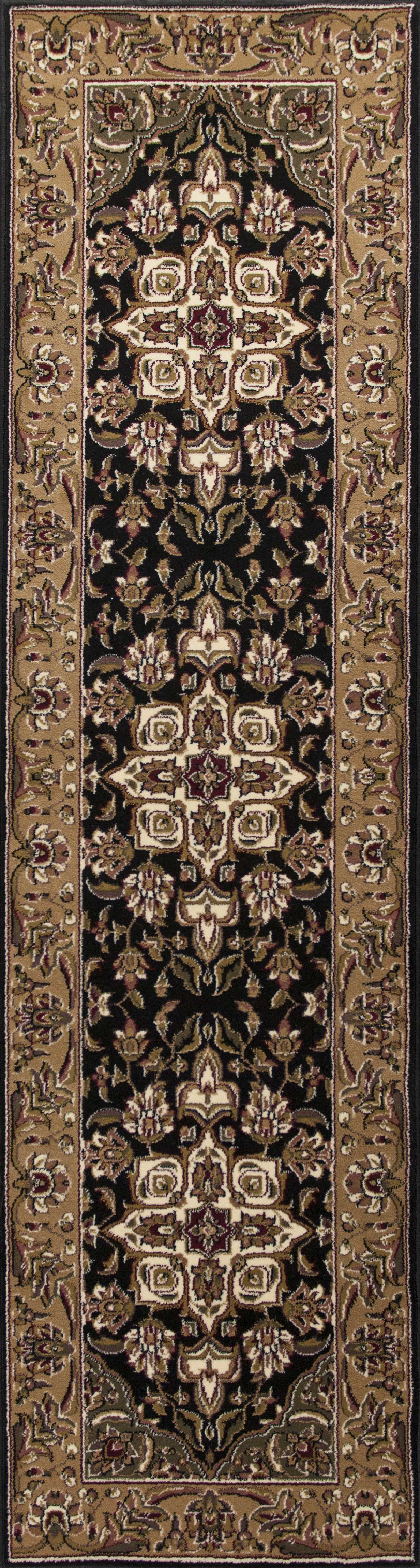 5' X 8' Black Or Beige Medallion Bordered Area Rug