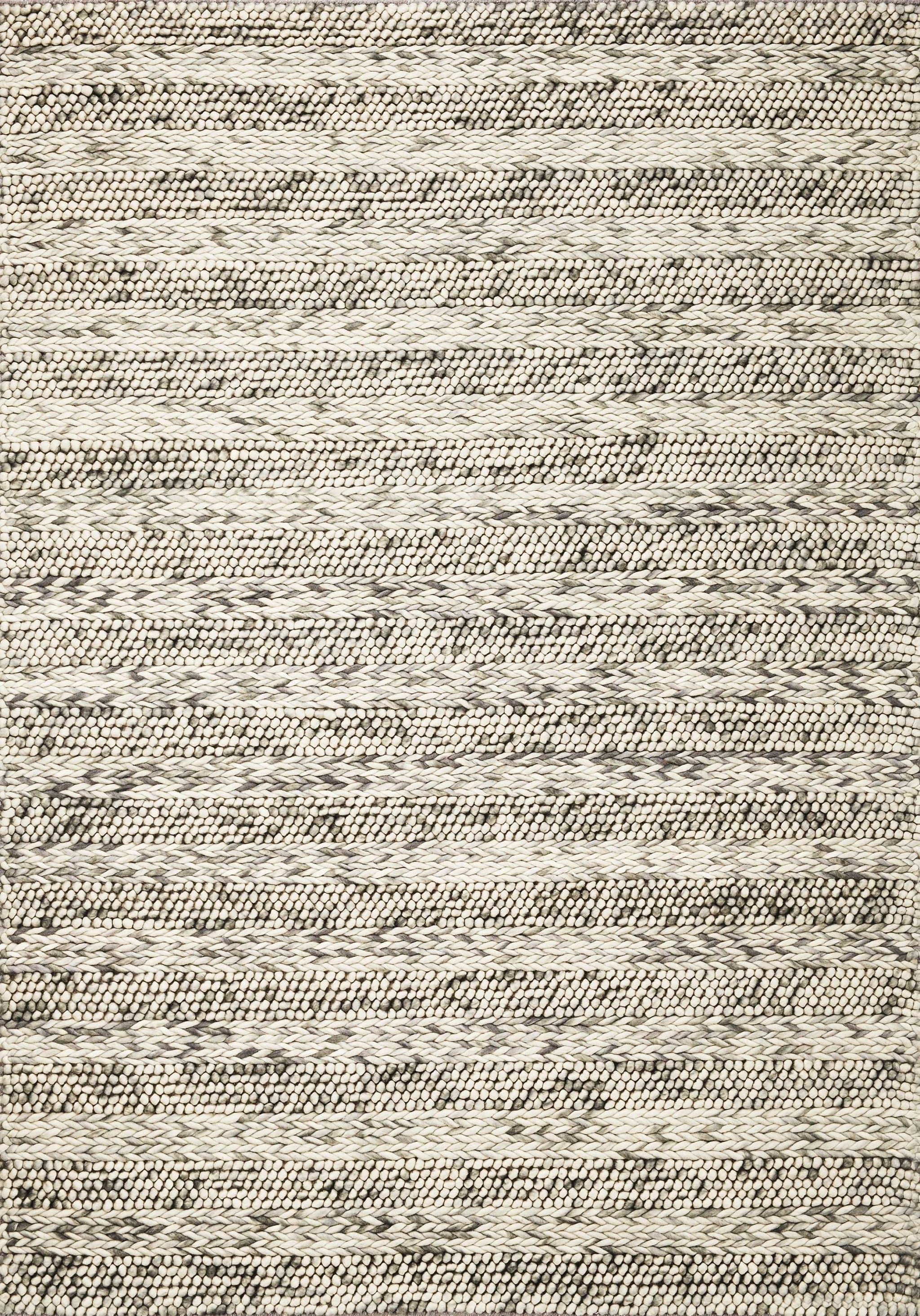 3' X 5' Grey Braided Wool Indoor Area Rug