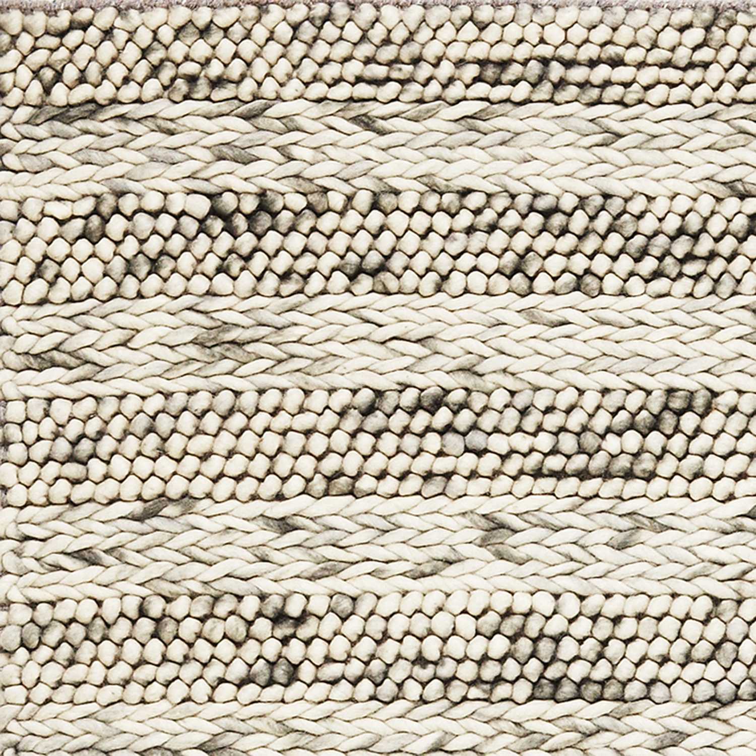 3' X 5' Grey Braided Wool Indoor Area Rug