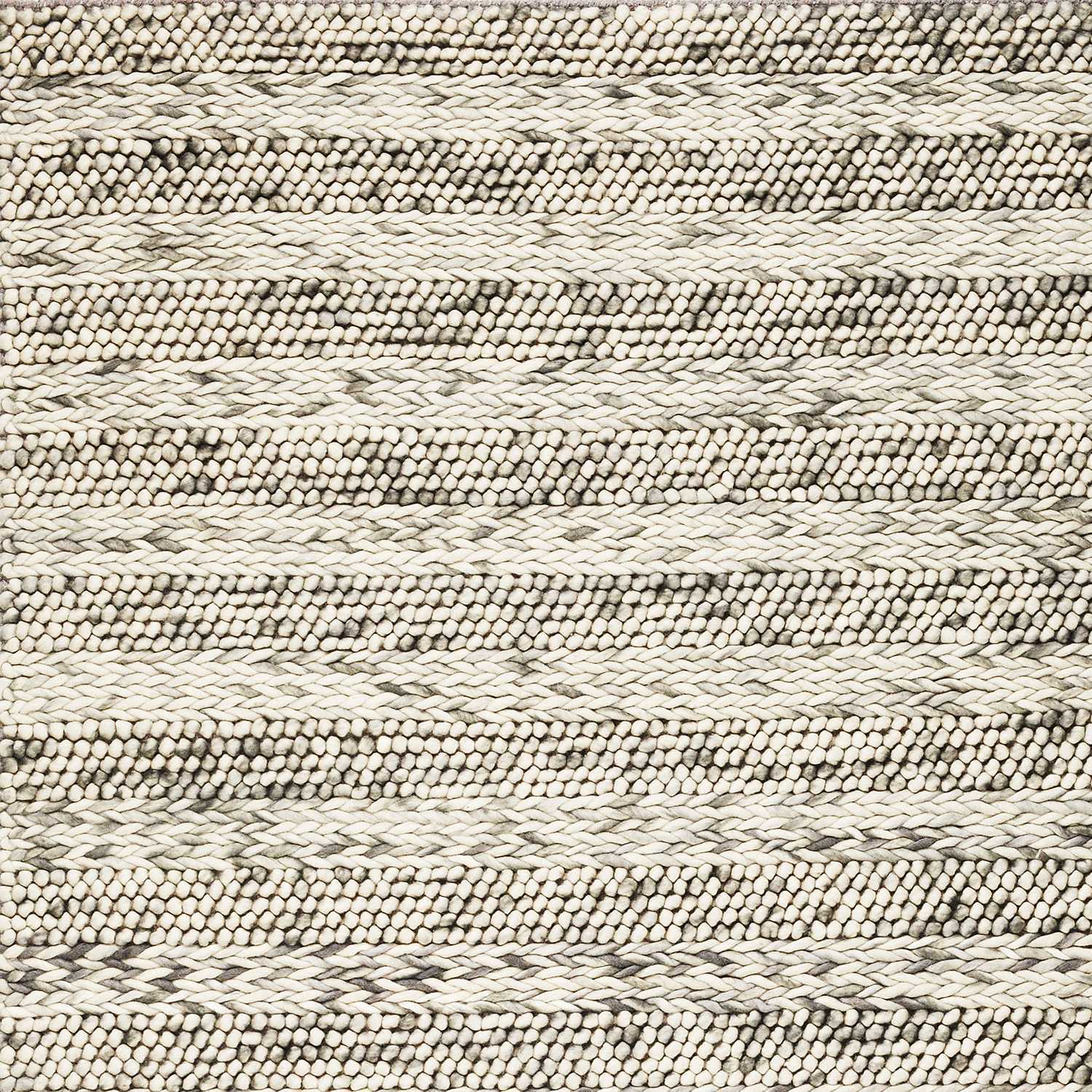 3' X 5' Grey Braided Wool Indoor Area Rug