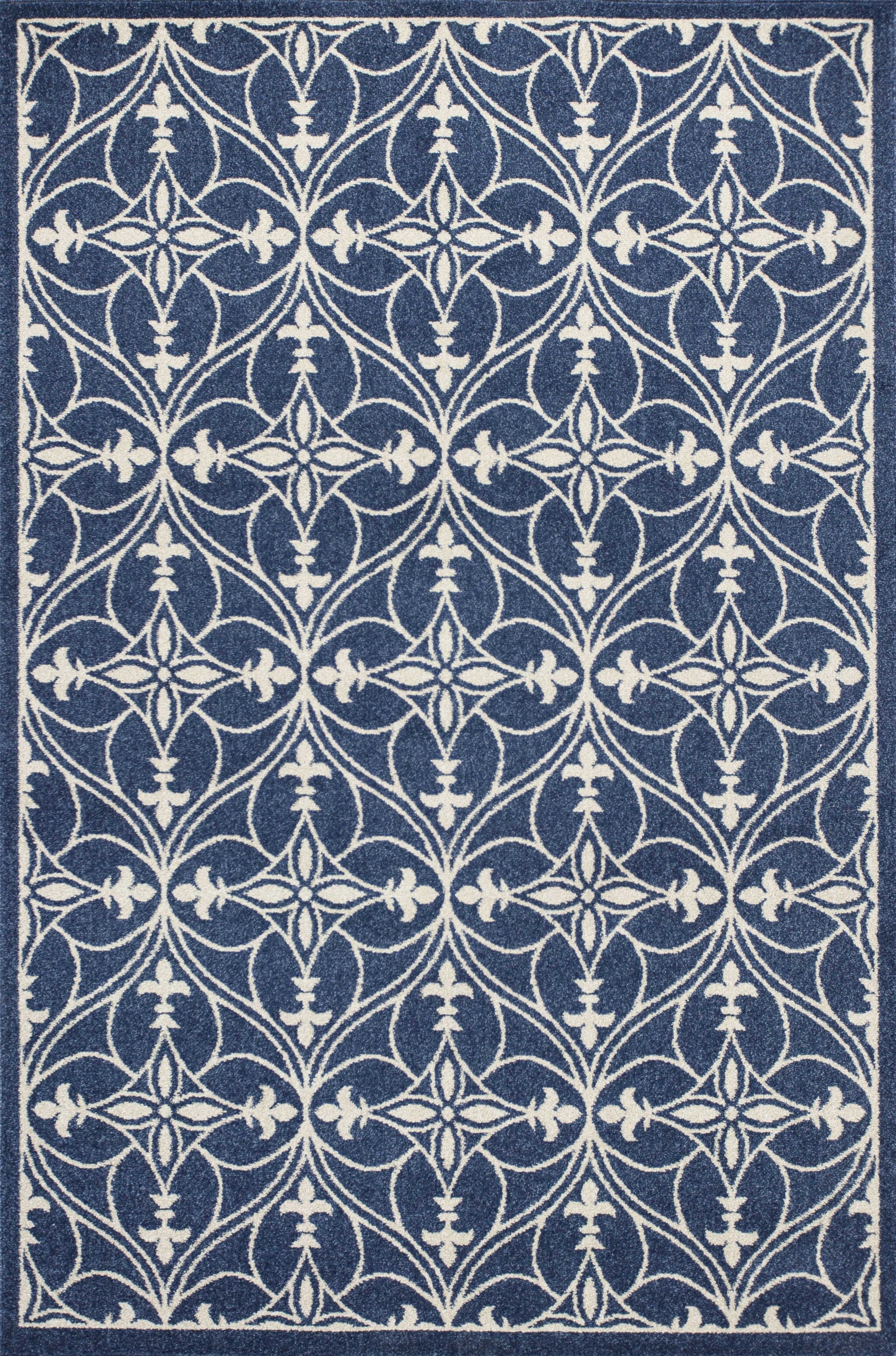 7' X 9' Denim Vintage Trellis Uv Treated Indoor Area Rug - Buy Rugs