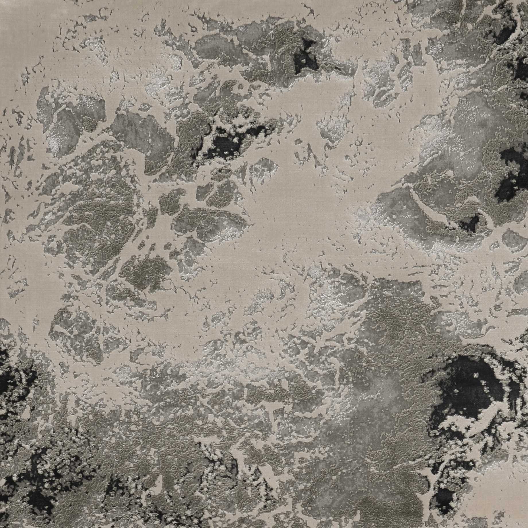 5'X8' Silver Machine Woven Abstract Watercolor Indoor Area Rug