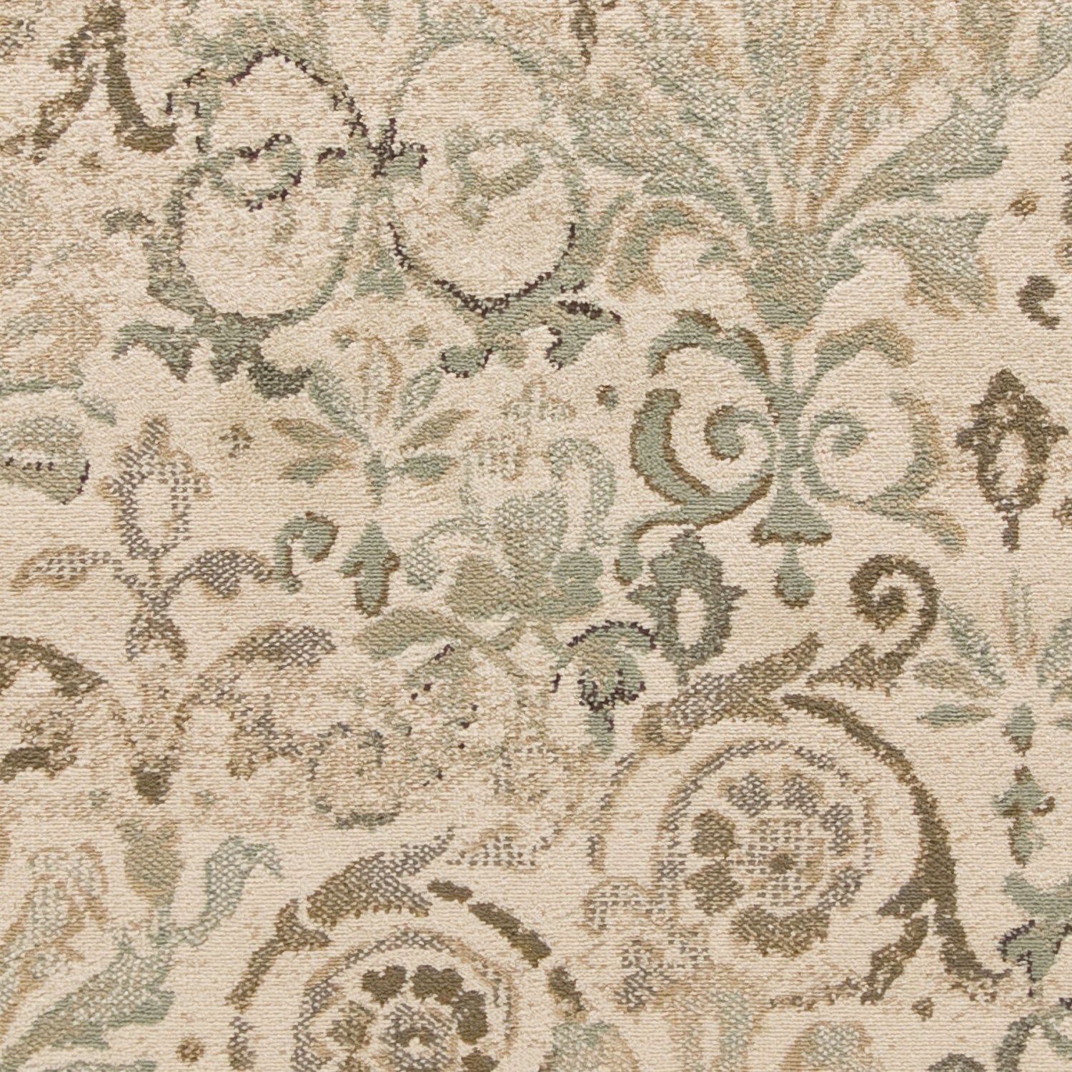 8'X11' Ivory Machine Woven Floral Traditional Indoor Area Rug