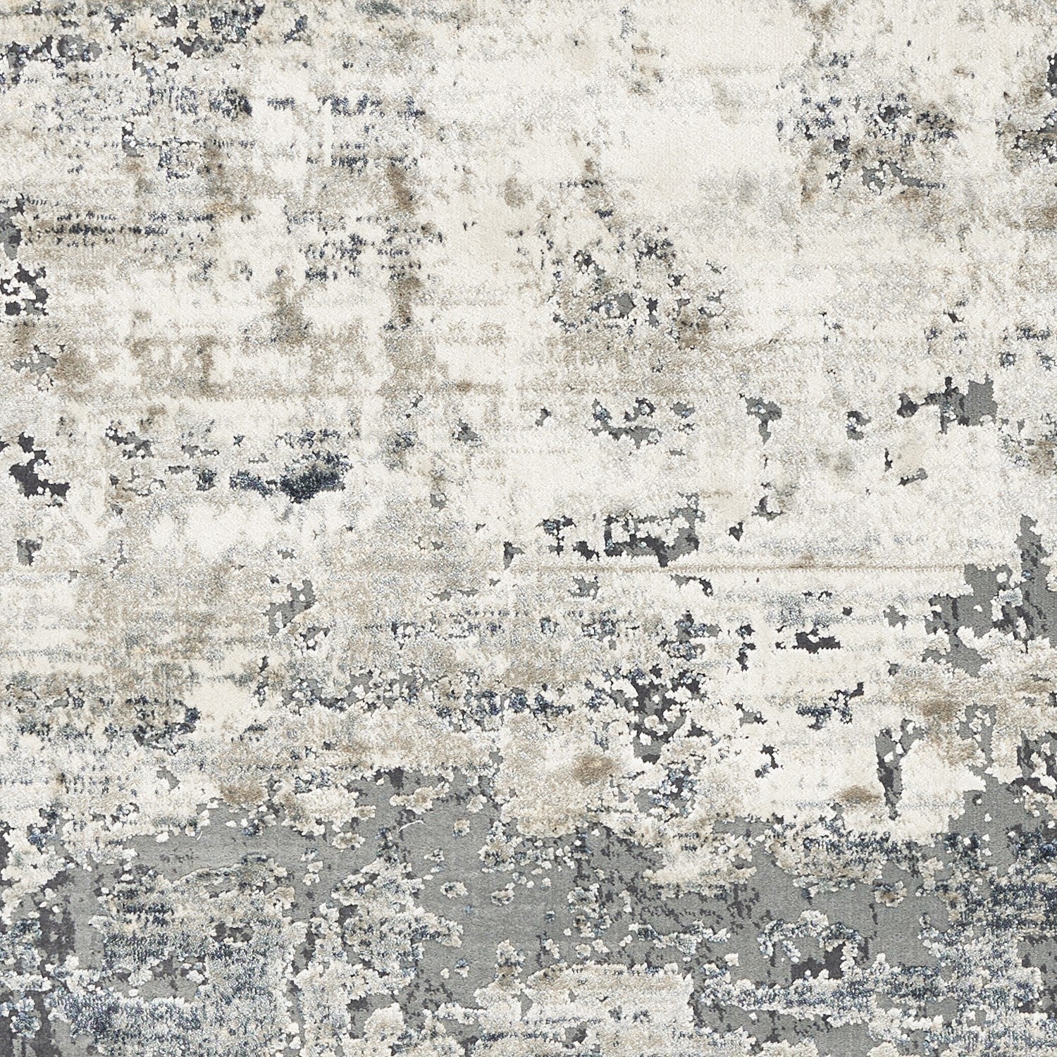 5'X8' Ivory Teal Machine Woven Abstract Splatter Indoor Area Rug