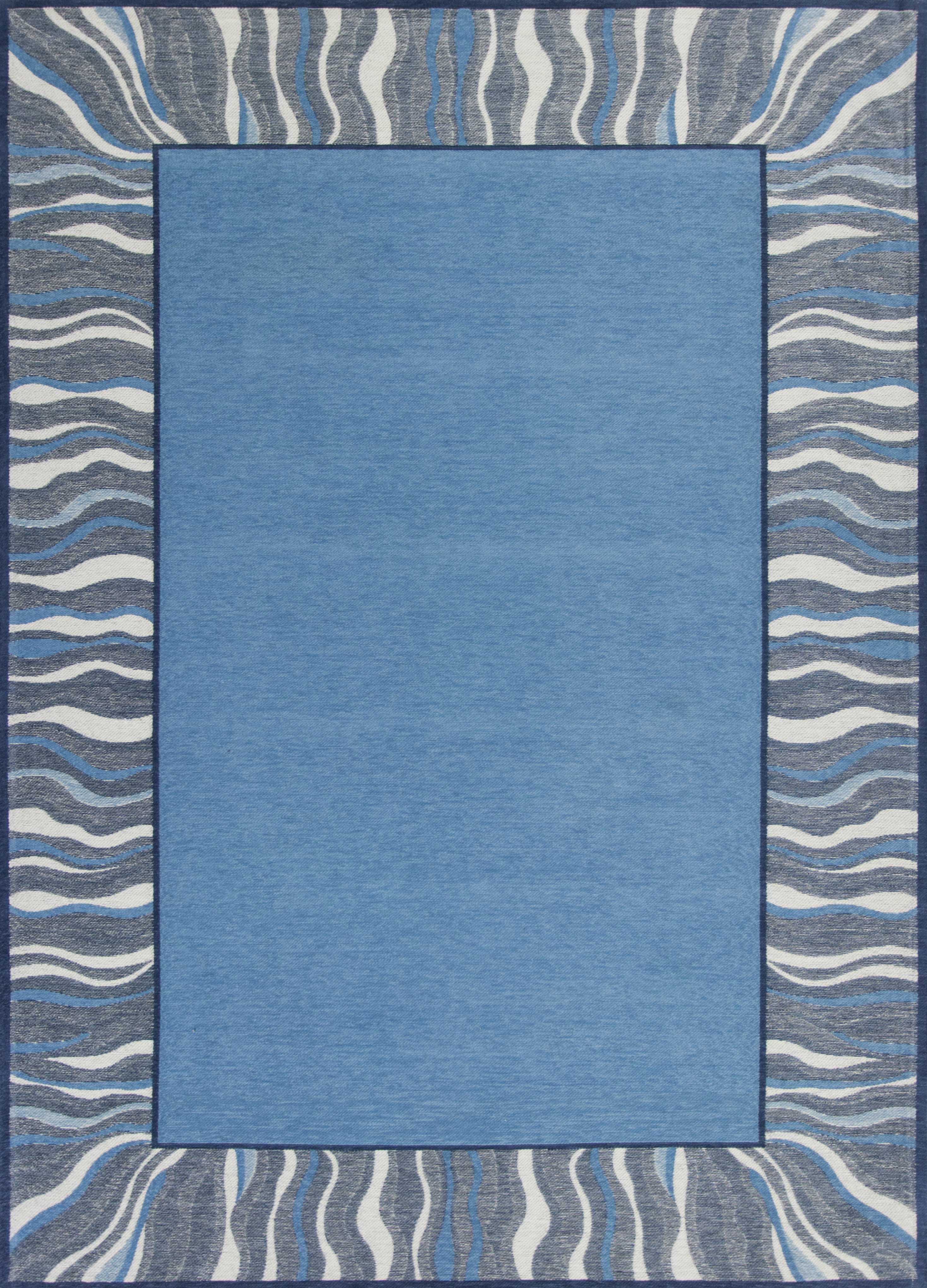 6'7 X 9'6 Polyester Denim Area Rug