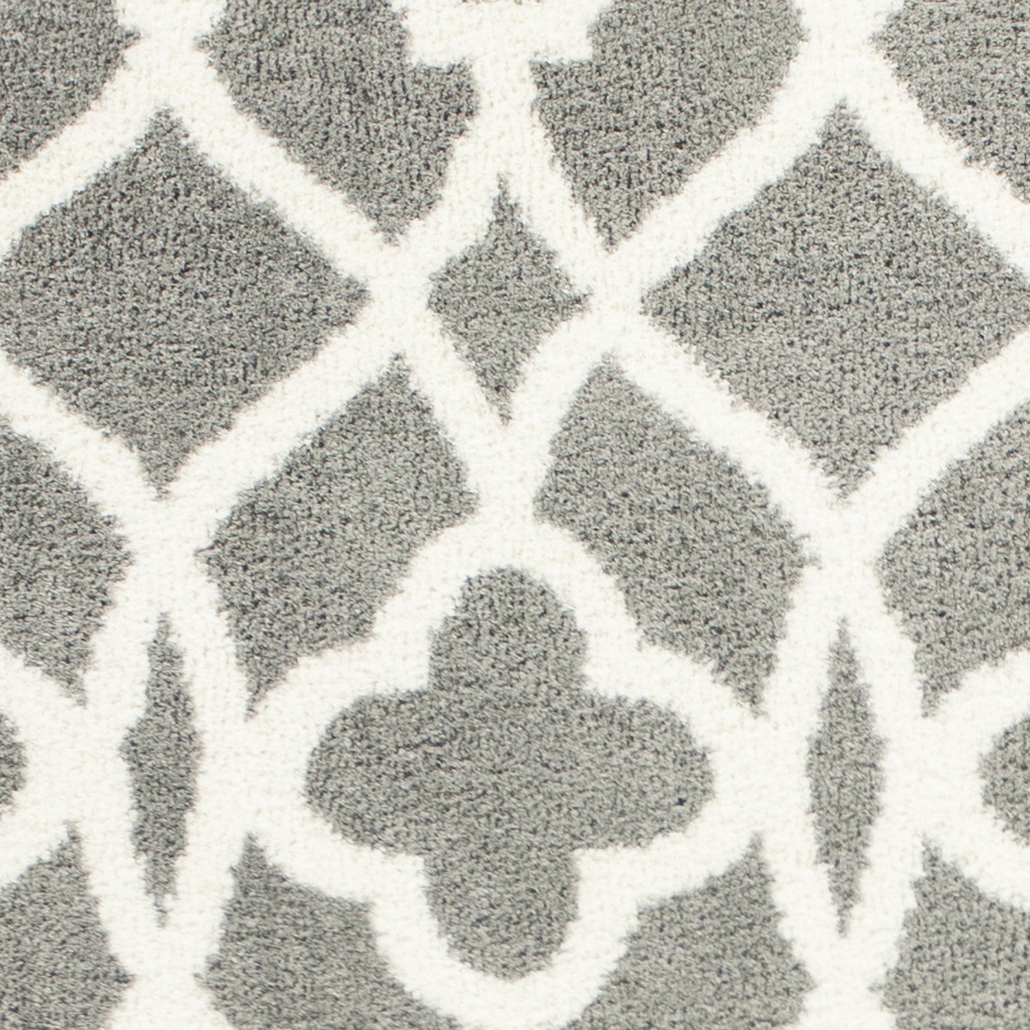 5'X8' Grey Ivory Machine Woven Ogee Indoor Area Rug