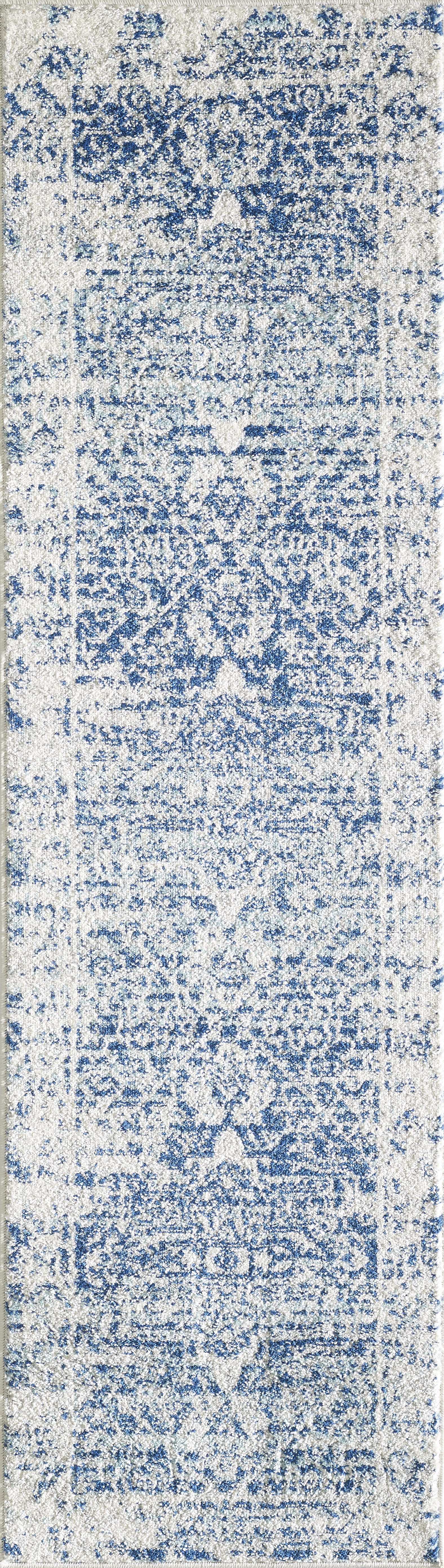 5' Round Ivory Tropical Leaves Indoor Area Rug