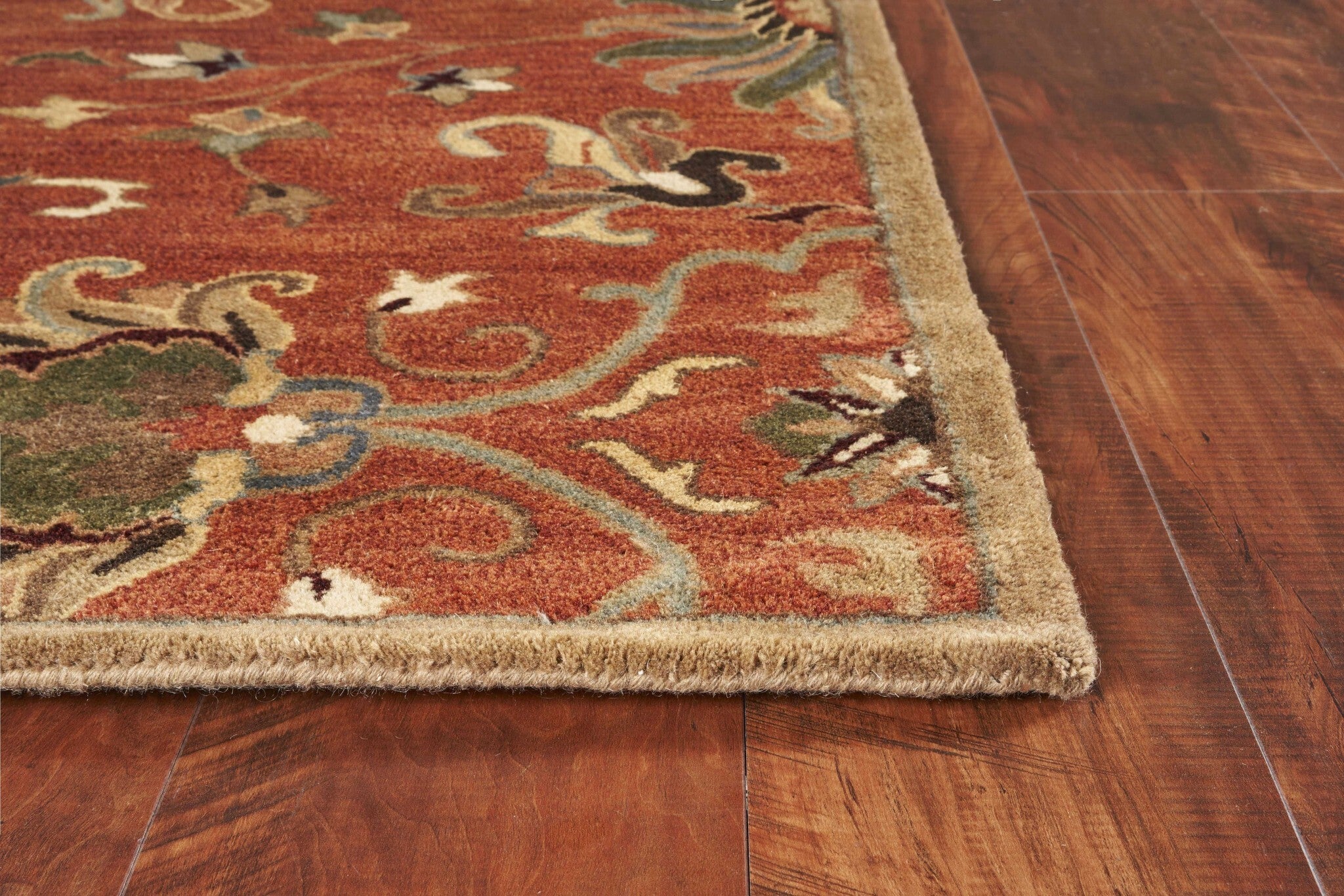5' Round Blue Or Sage Tropical Leaves Indoor Area Rug