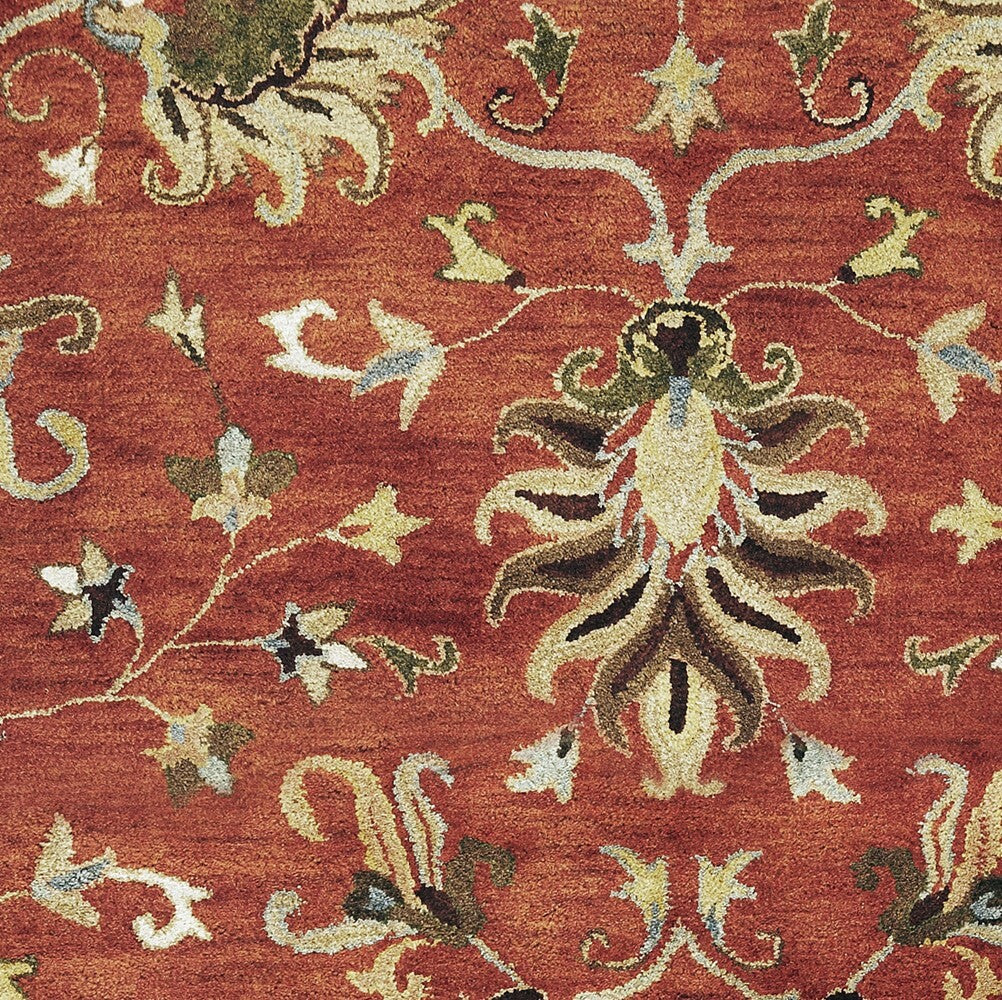 5' Round Blue Or Sage Tropical Leaves Indoor Area Rug