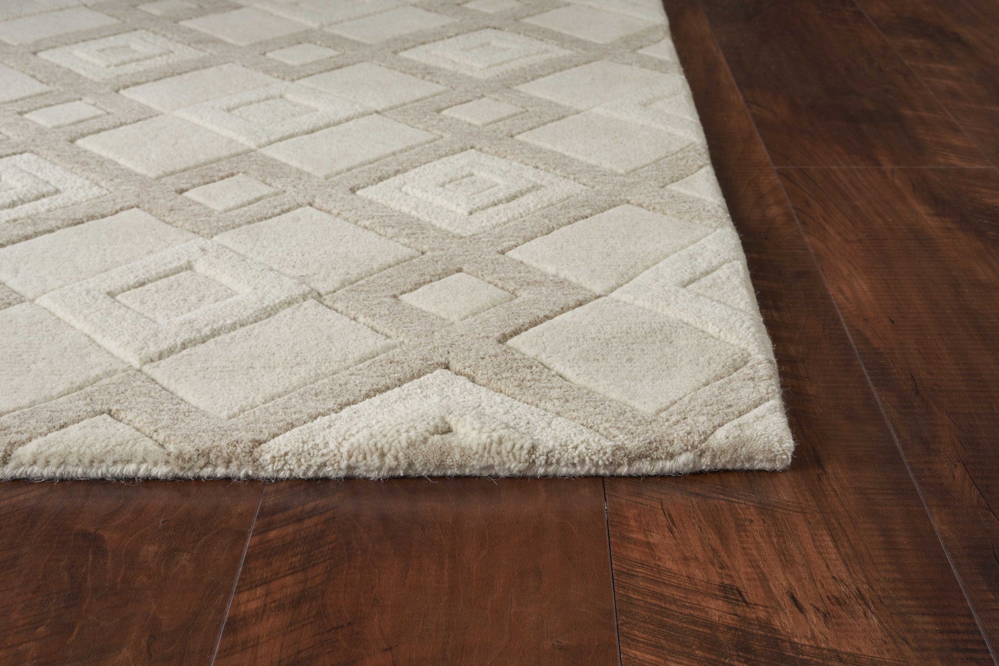 5' X 8' Wool Ivory Area Rug