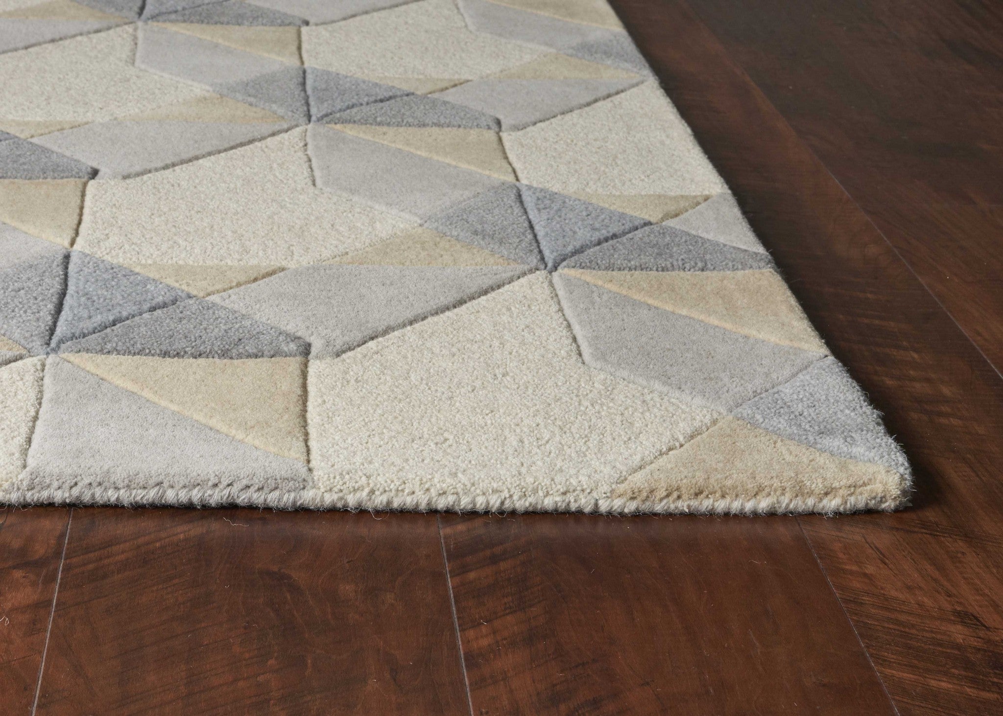 5' X 8' Wool Ivory Or Grey Area Rug
