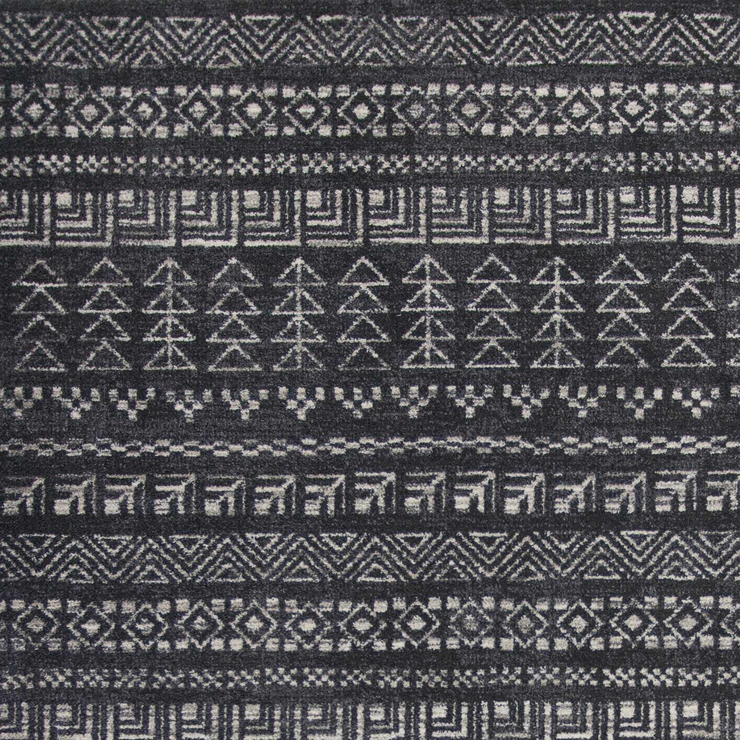 7' X 9' Charcoal Geometric Patterns Indoor Area Rug