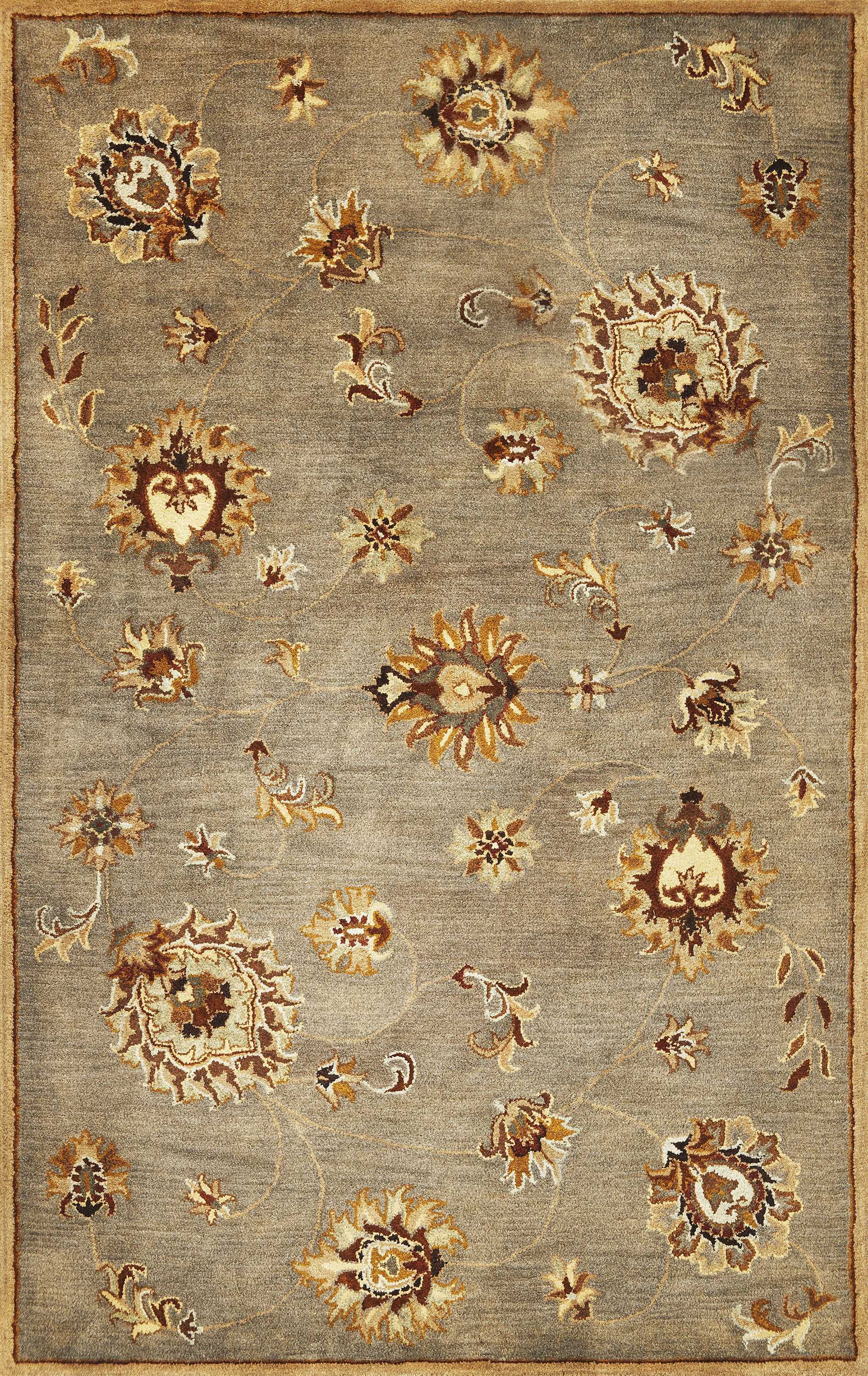 5' X 8' Wool Grey Area Rug