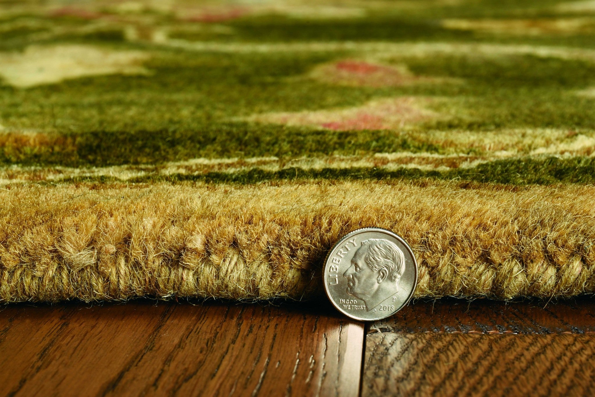5'X8' Emerald Green Hand Tufted Traditional Floral Indoor Area Rug