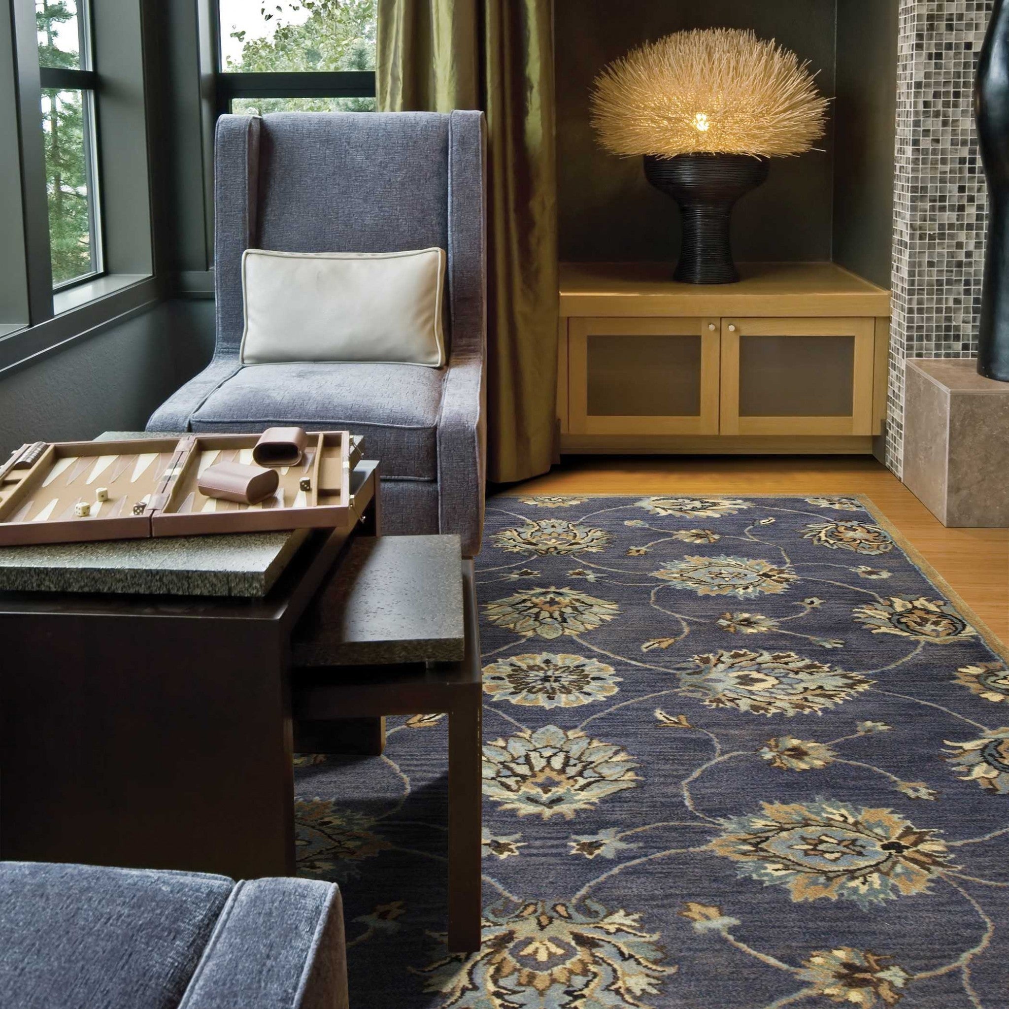 5' X 8' Wool Midnight Area Rug