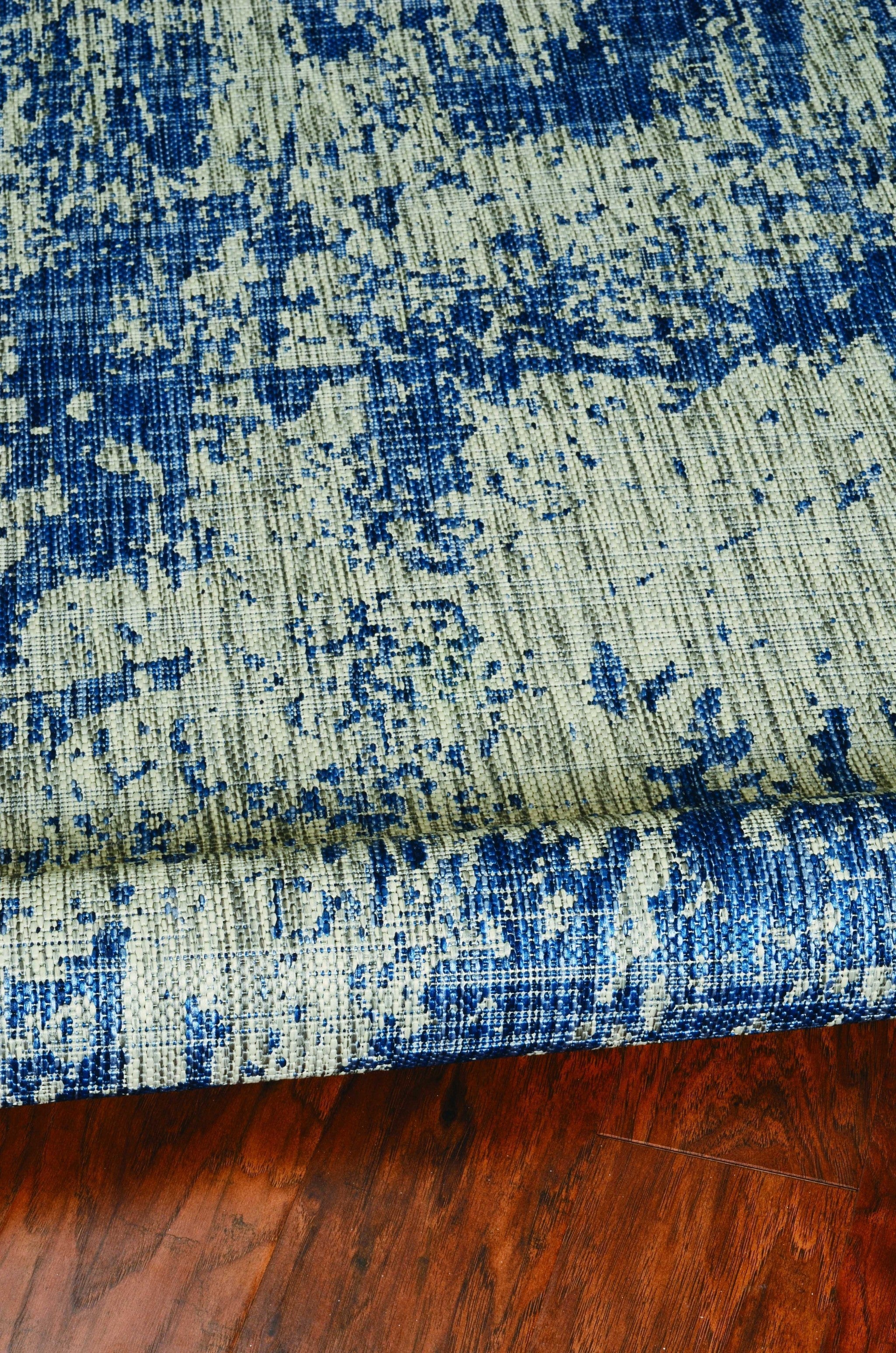 3' X 4' Uv Treated Polypropylene Grey Or Denim Area Rug