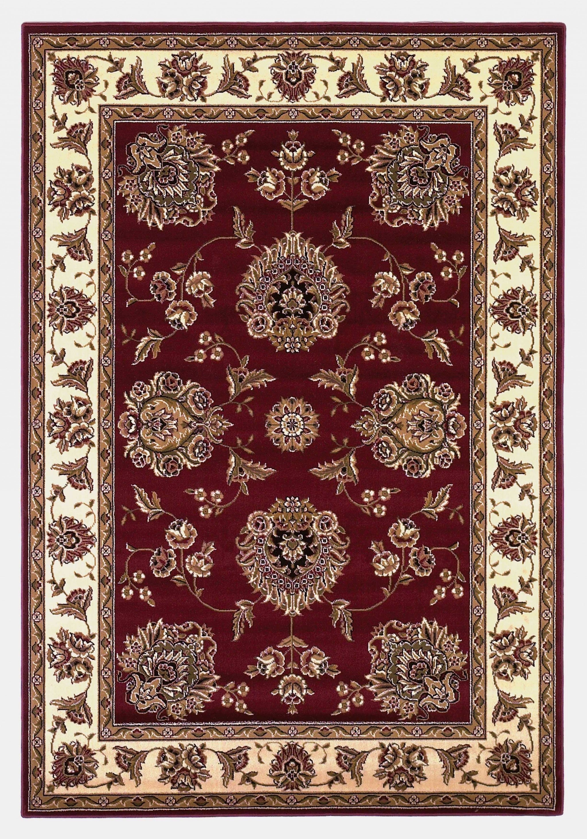 2'X3' Red Ivory Machine Woven Floral Traditional Indoor Accent Rug