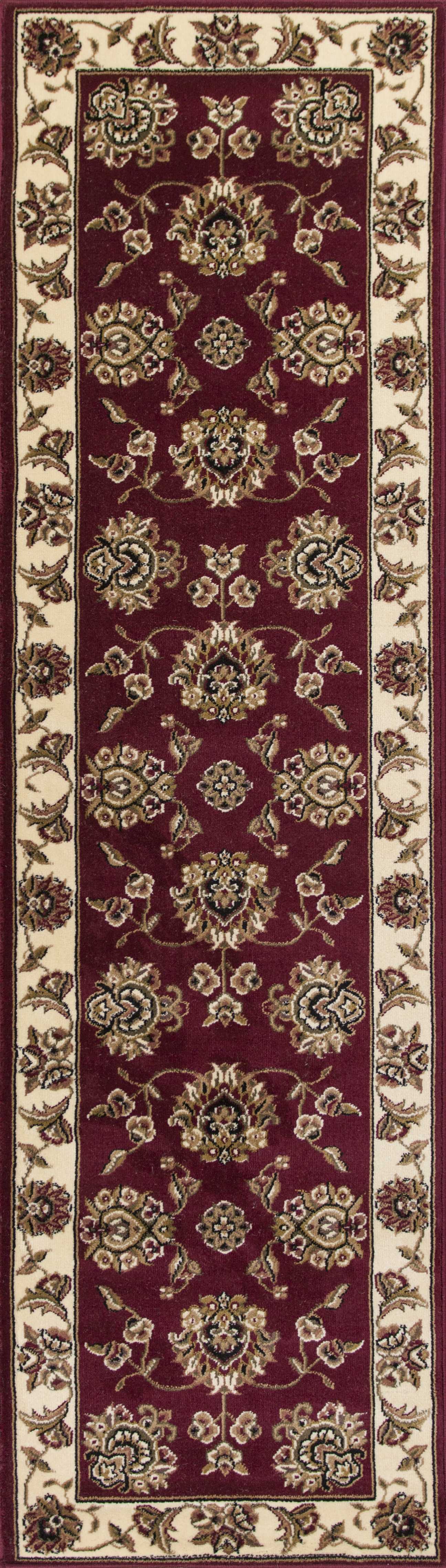 2'X3' Red Ivory Machine Woven Floral Traditional Indoor Accent Rug