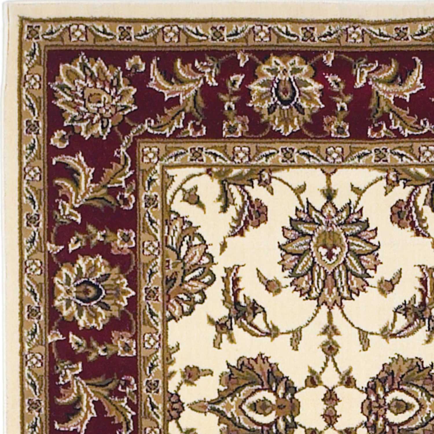 2' X 3' Polypropylene Ivory Or Red Accent Rug