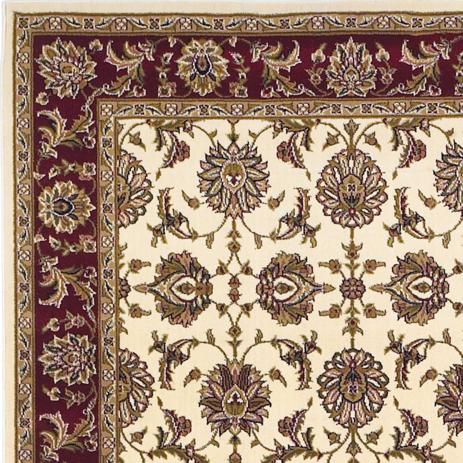 2' X 3' Polypropylene Ivory Or Red Accent Rug