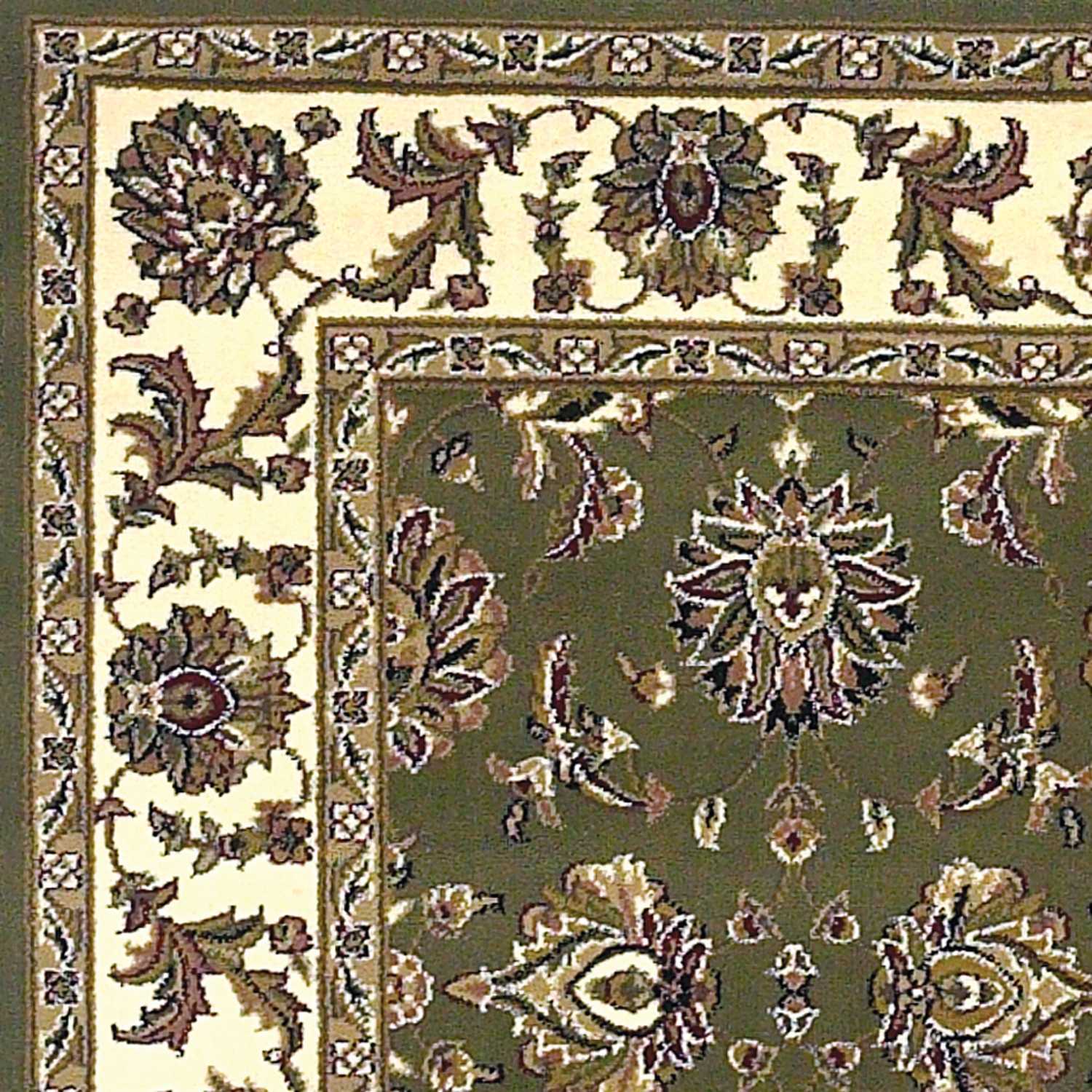 2' X 3' Polypropylene Green Or Ivory Accent Rug