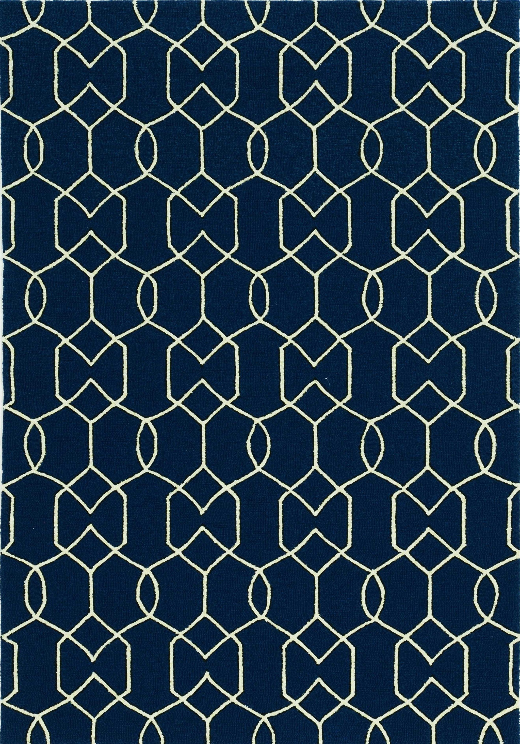 2' X 3' Uv Treated Polypropylene Navy Accent Rug