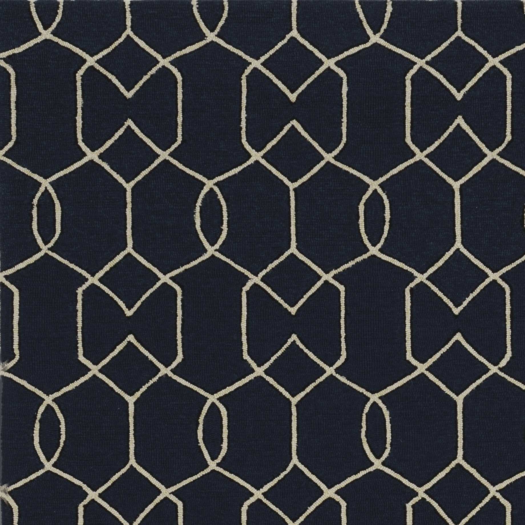 2' X 3' Uv Treated Polypropylene Navy Accent Rug
